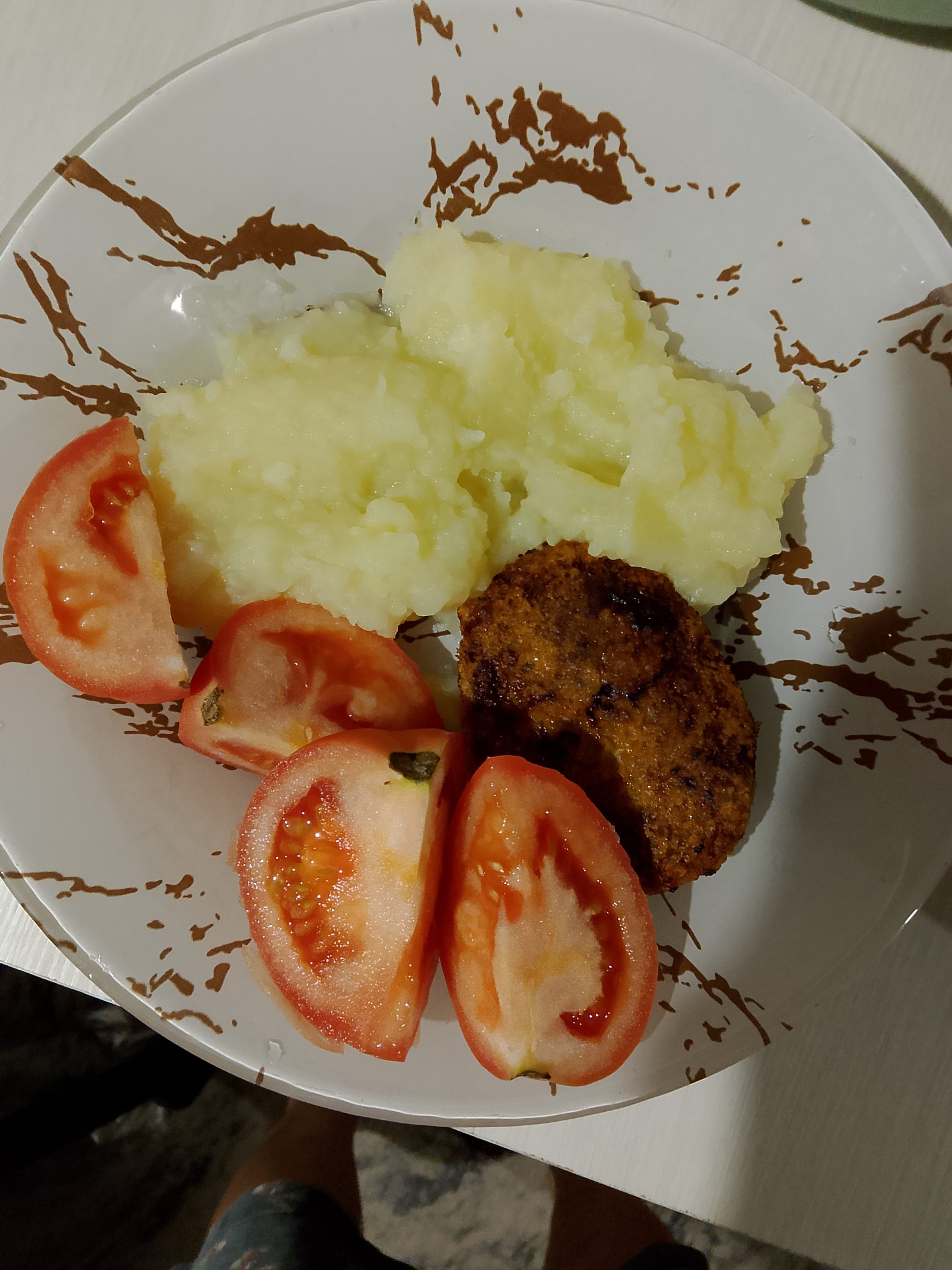 Mashed potato & patty plate
