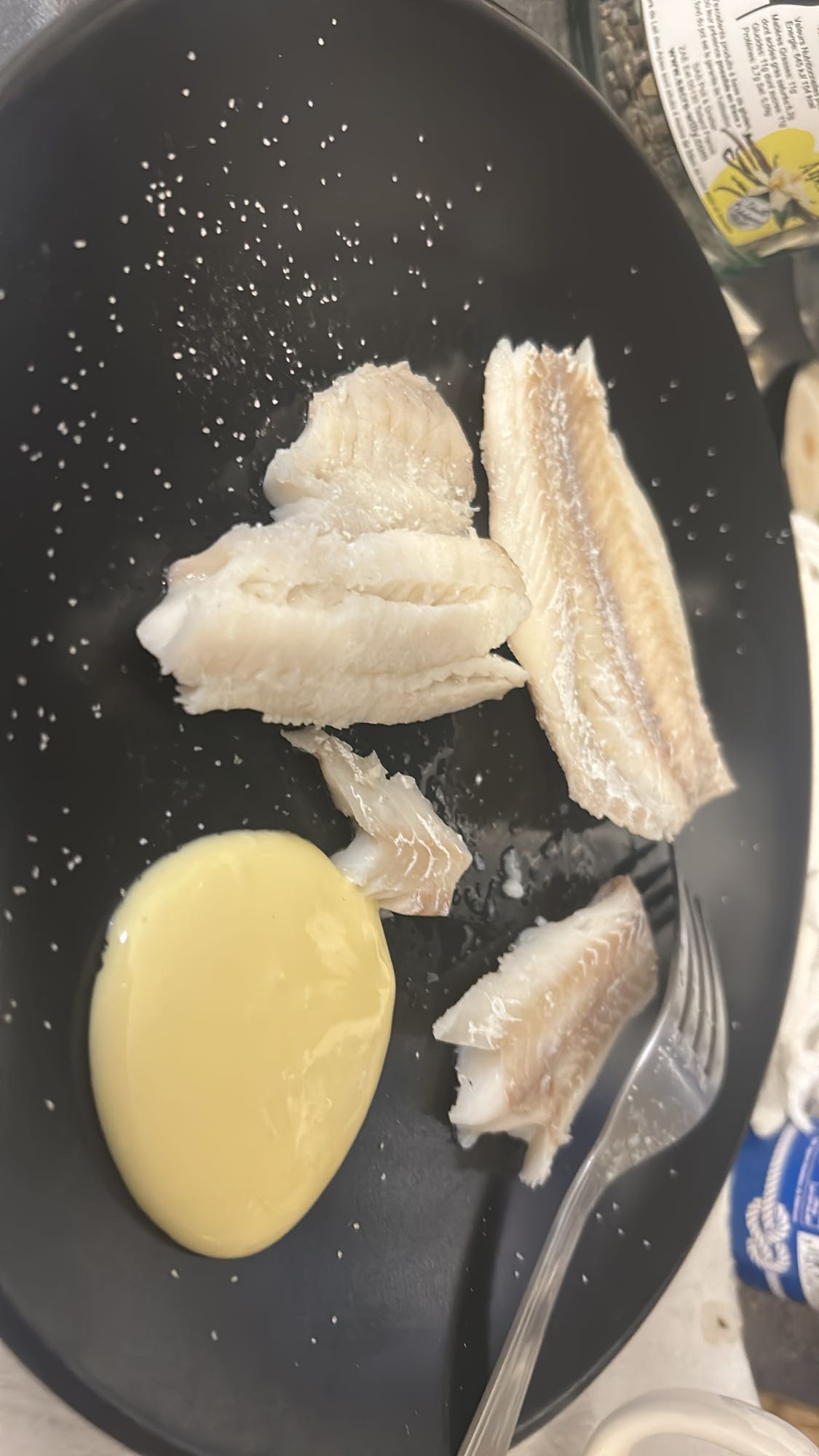 Poisson blanc et mayonnaise