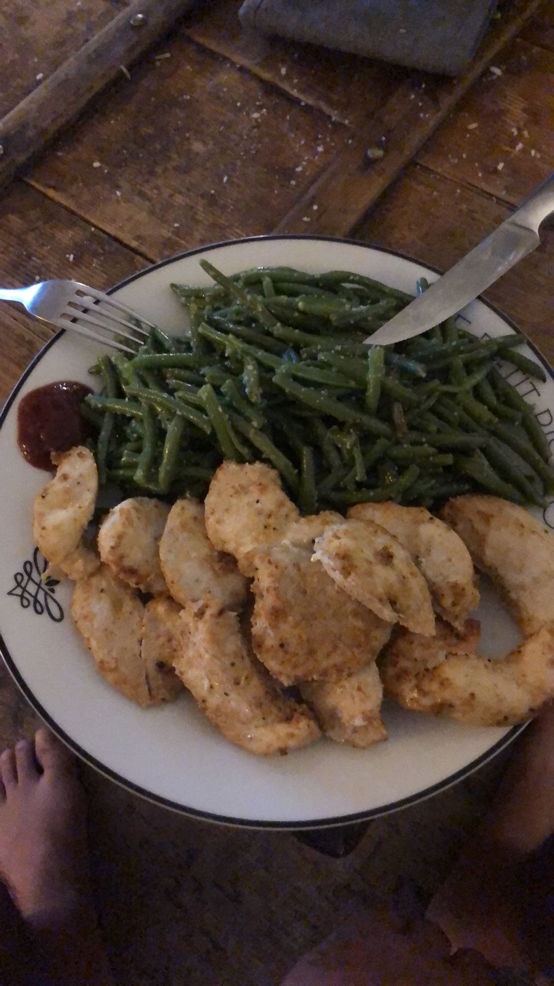 Poulet et haricots verts