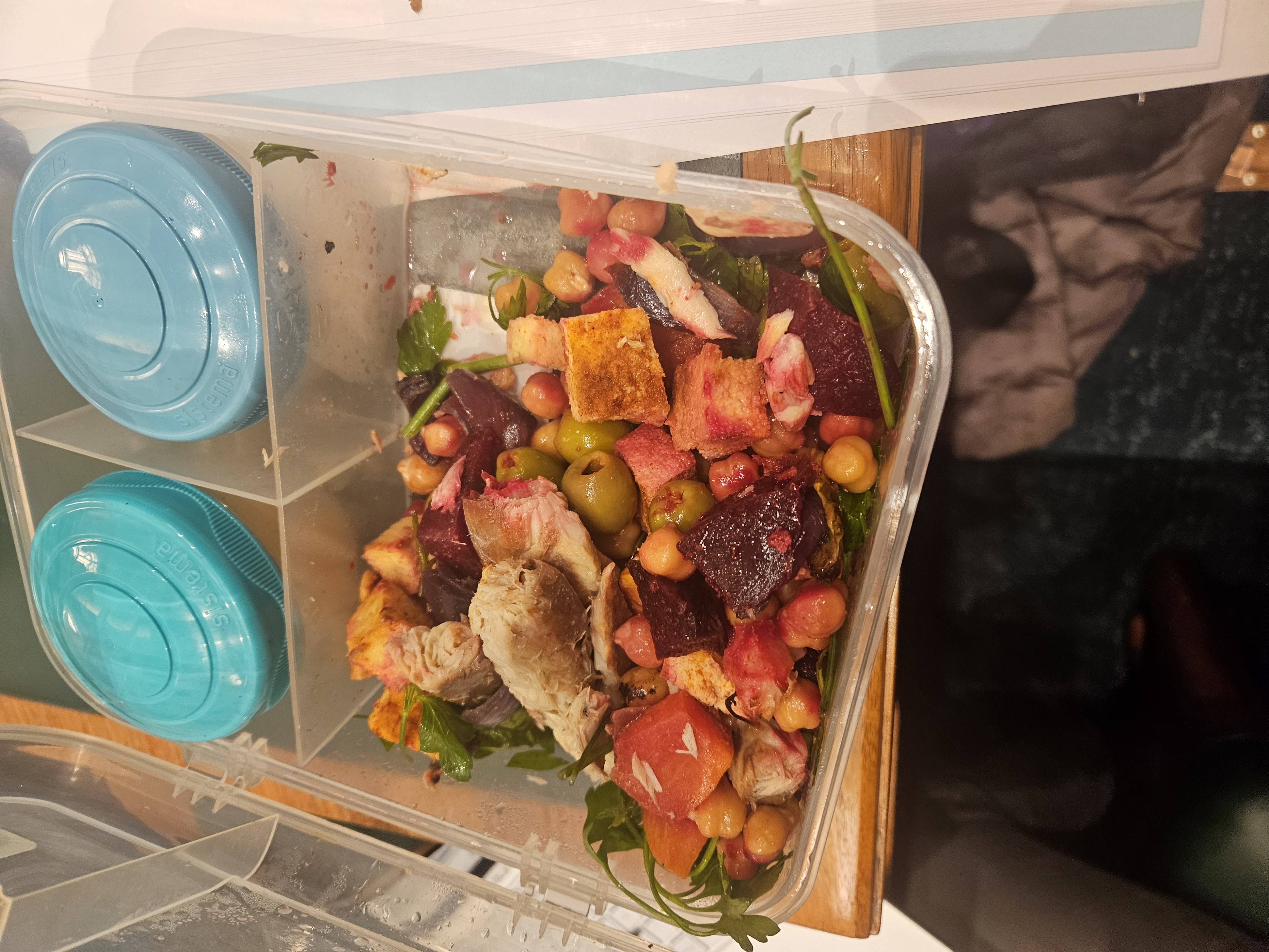 Mackerel Chickpea Beet Salad