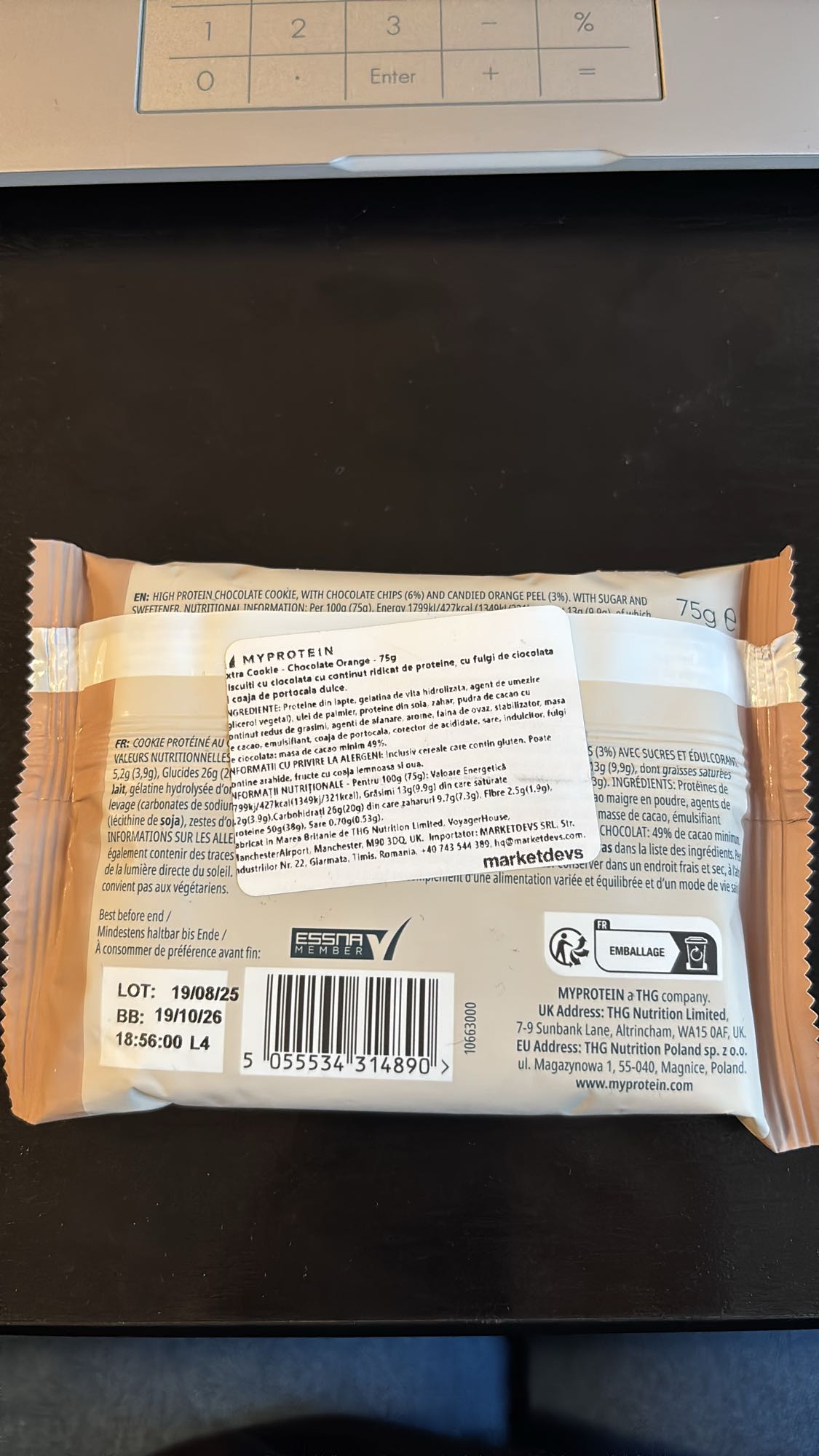 Cookie proteic ciocolată