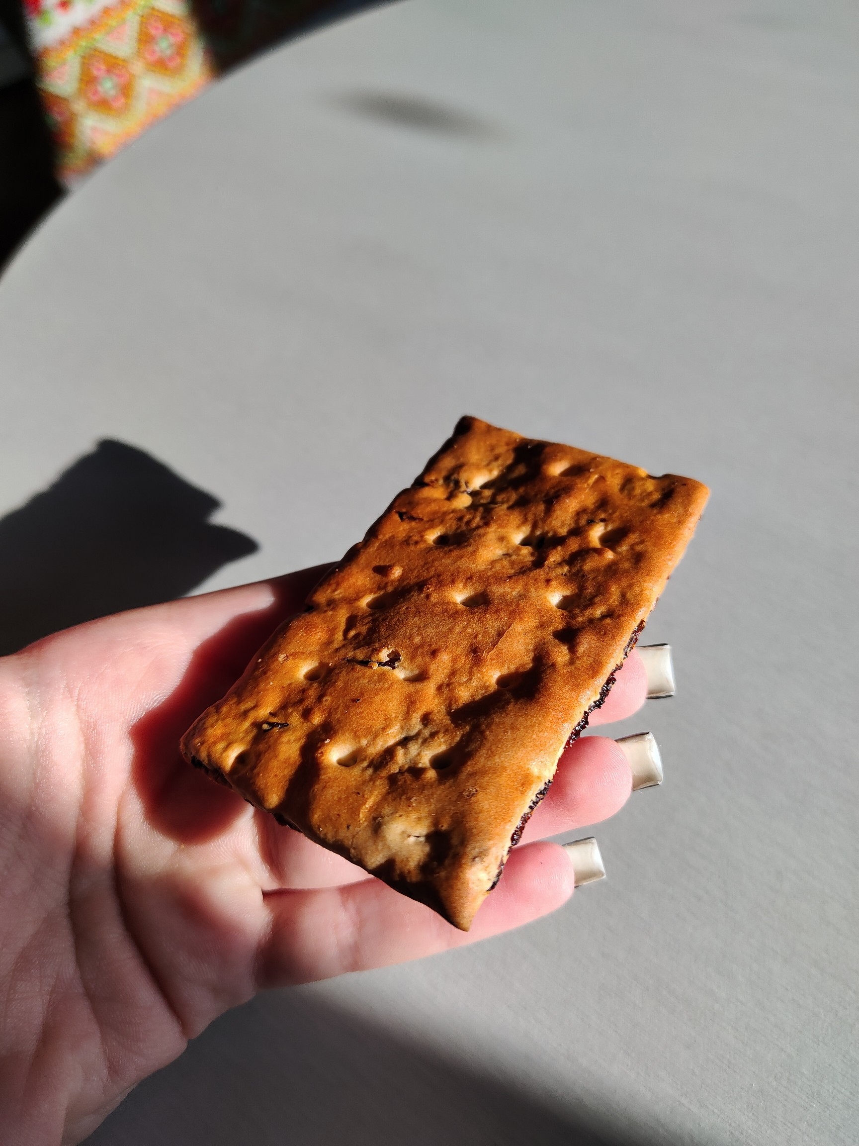 Chocolate filled cracker