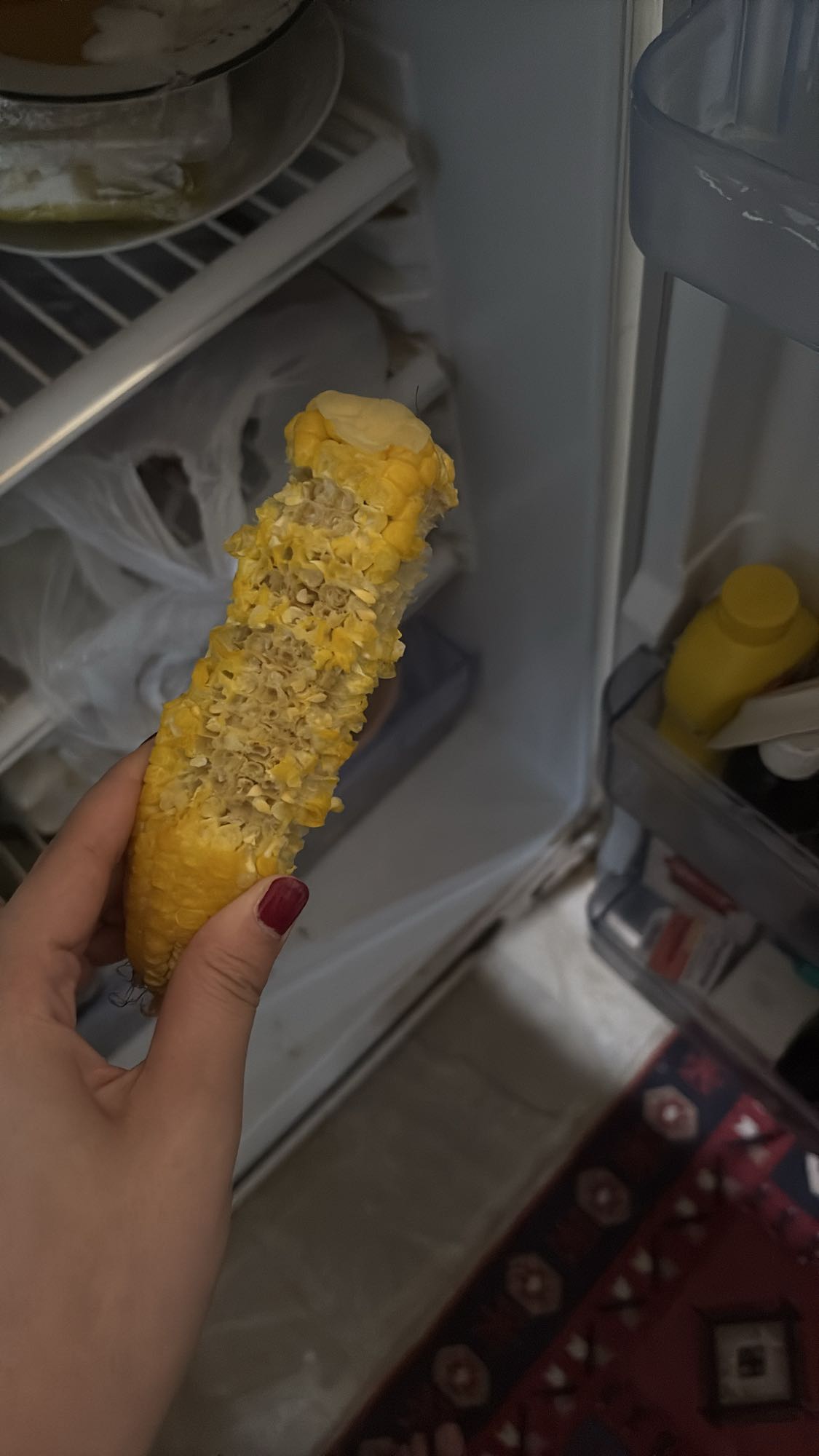 Half eaten corn on cob