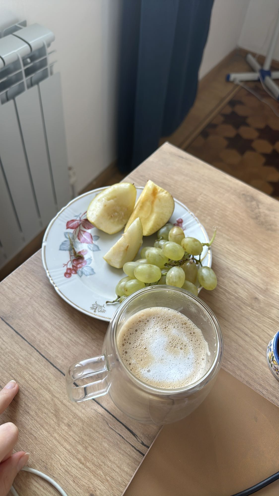 Fruit plate and coffee