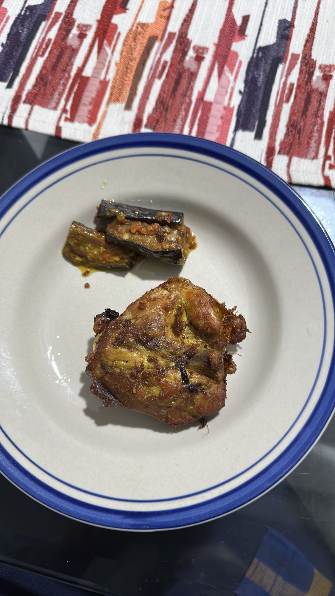 Grilled chicken with eggplant