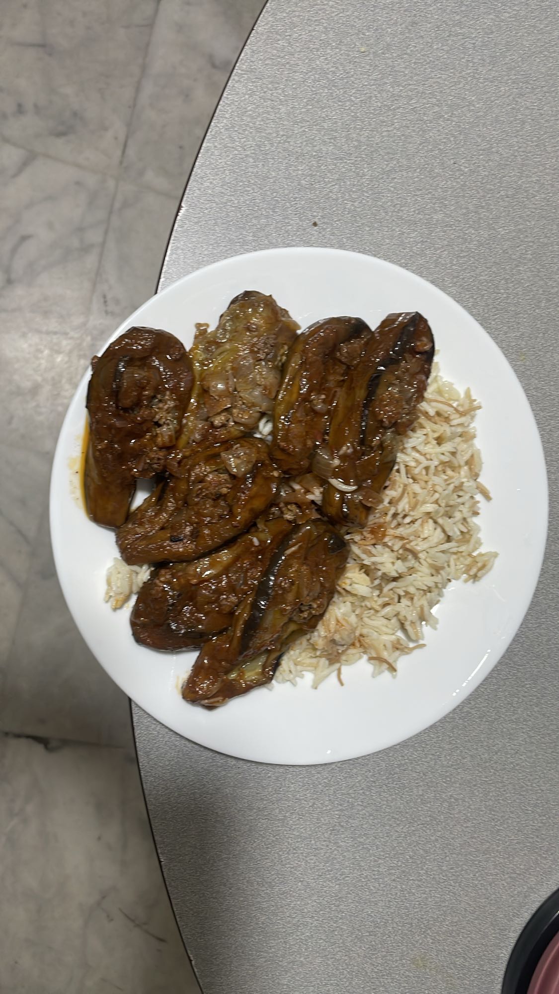 Stuffed Eggplant with Rice