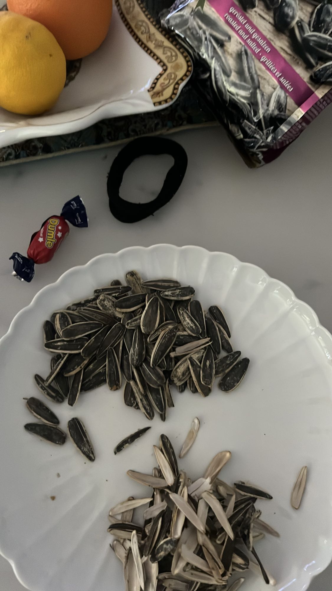 Solrosfrön och godis