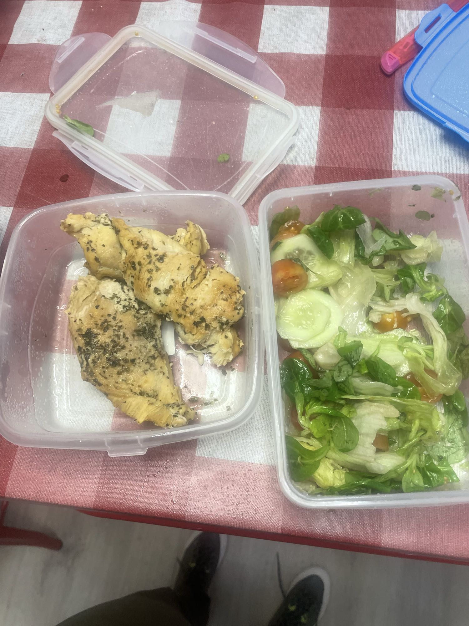 Pollo con ensalada fresca