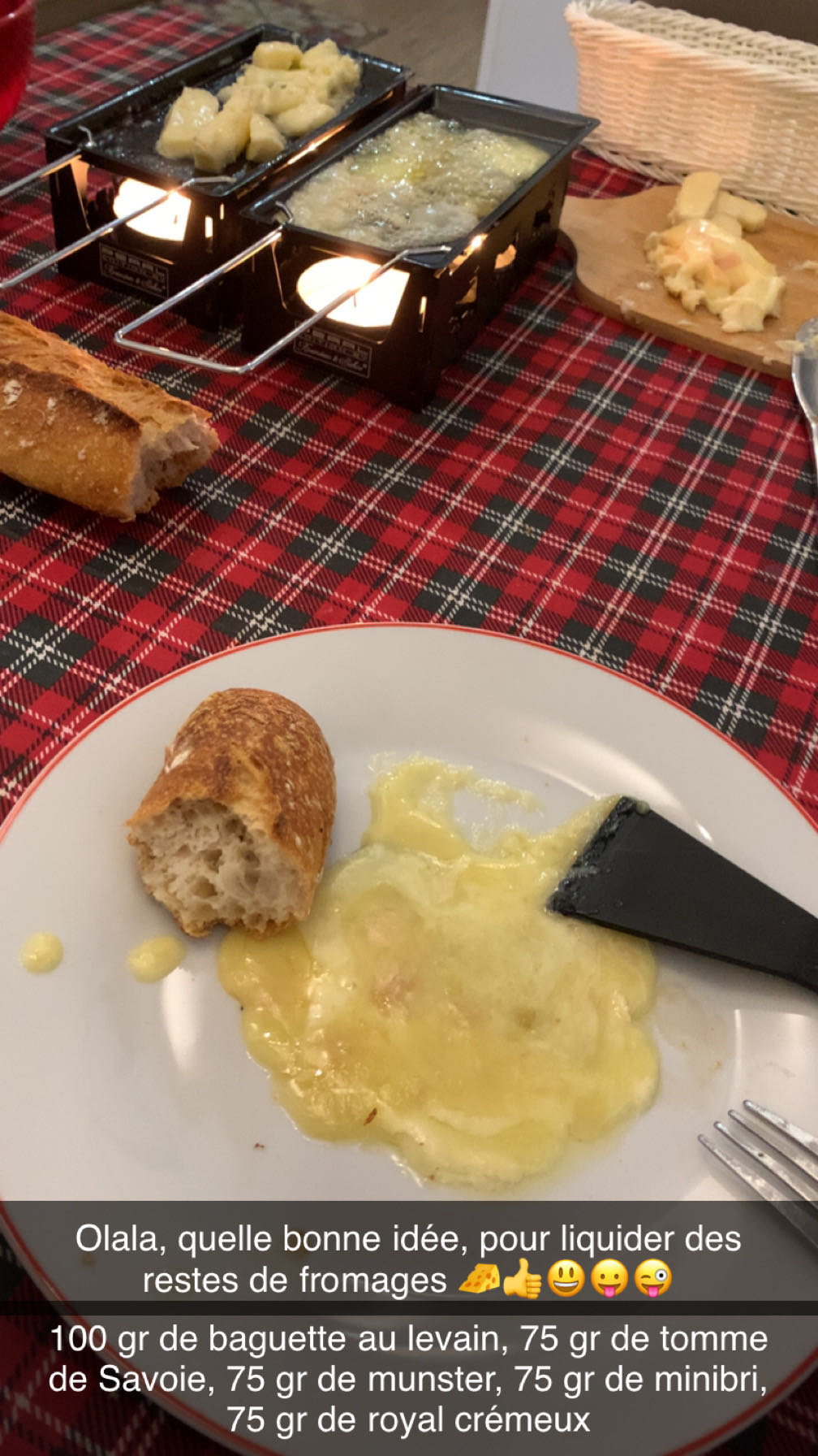 Raclette fromages et baguette