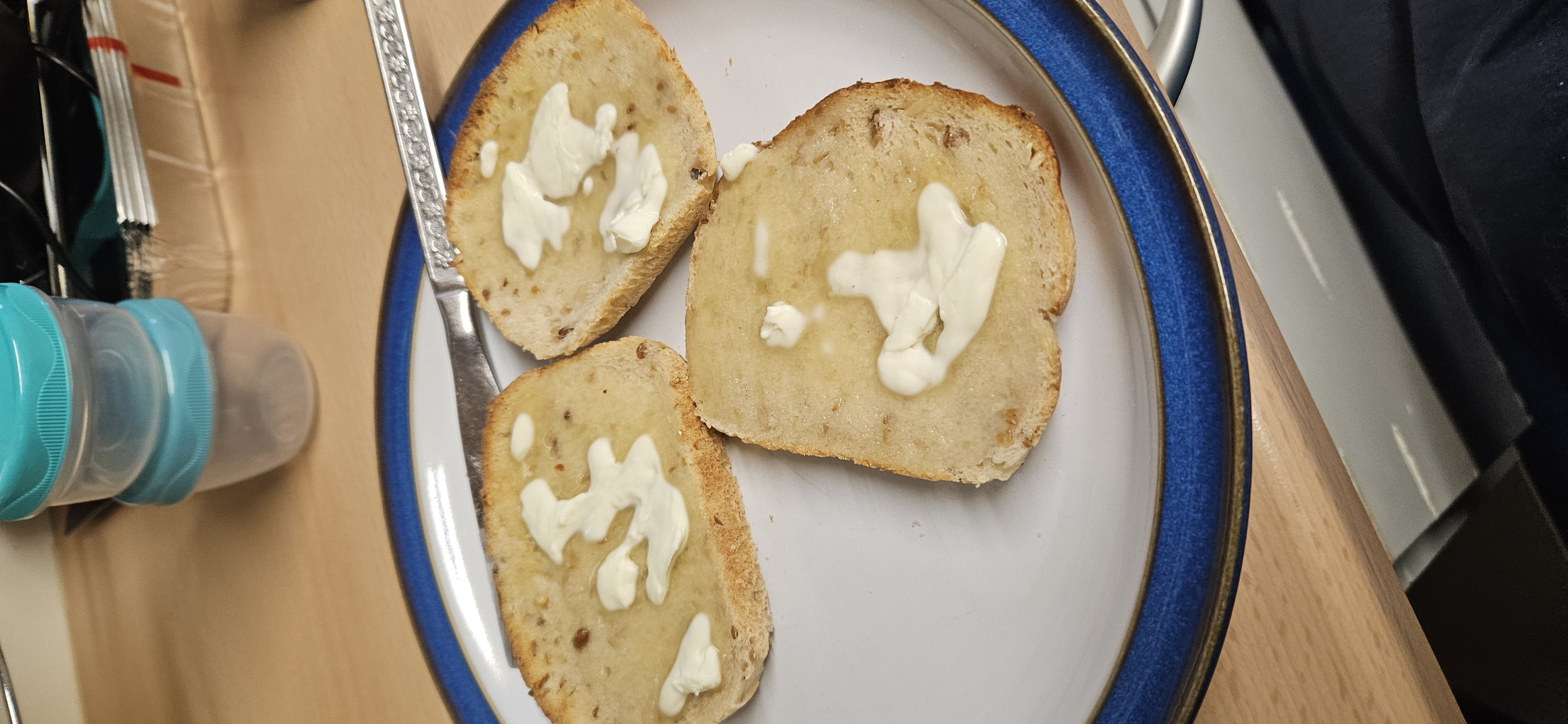 Bread with butter spread