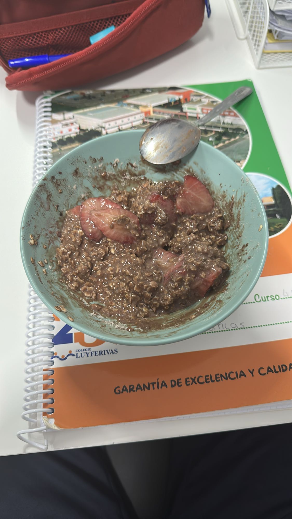 avena con fresas y cacao