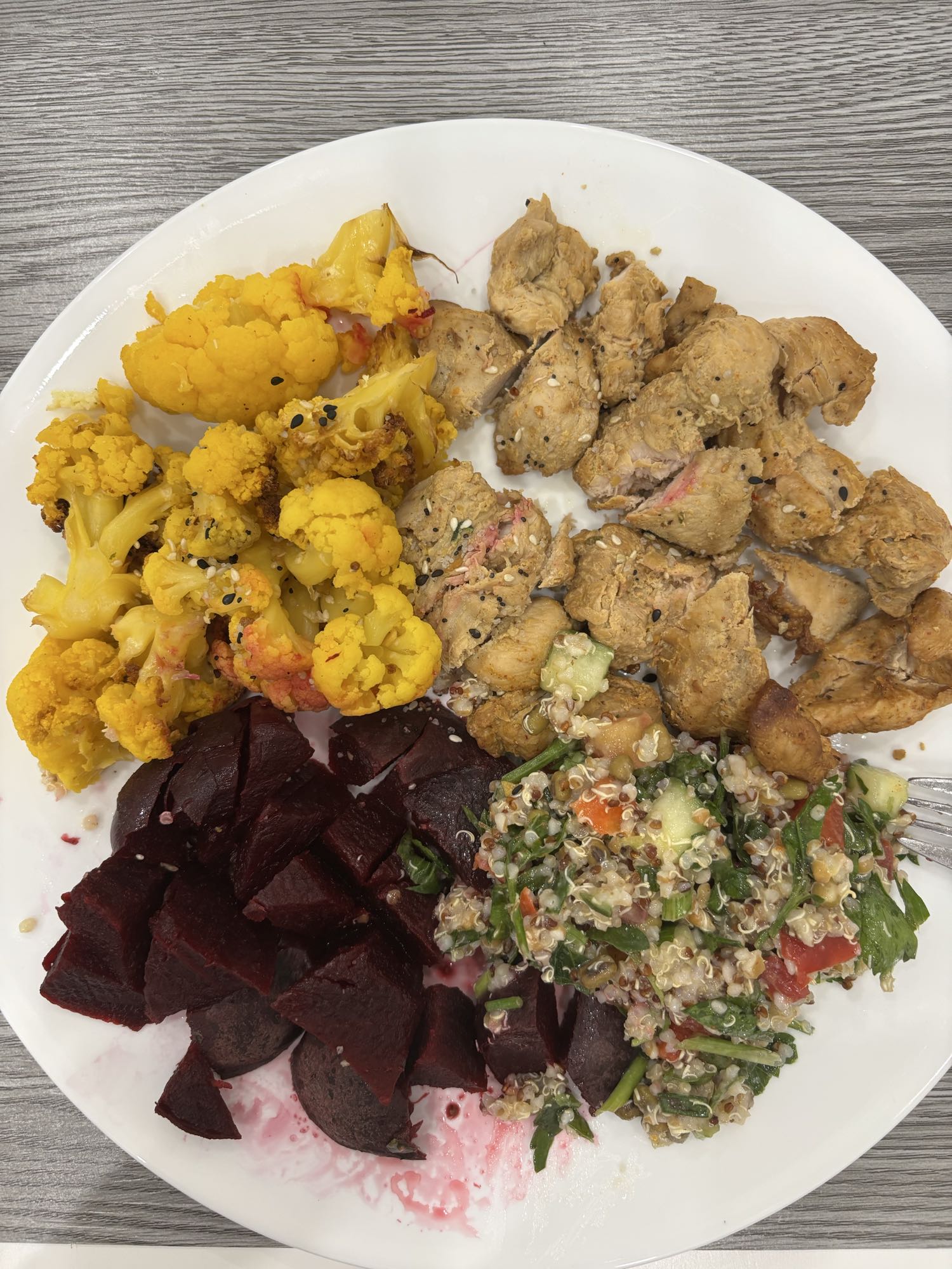 Assiette poulet légumes