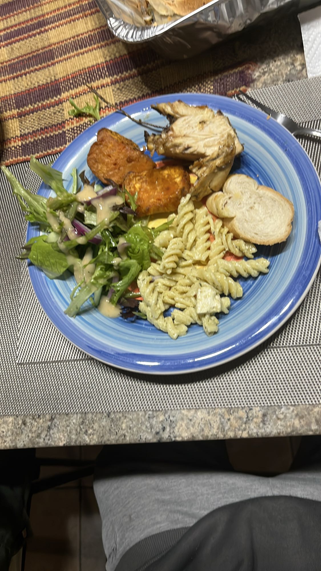 Chicken pasta salad plate