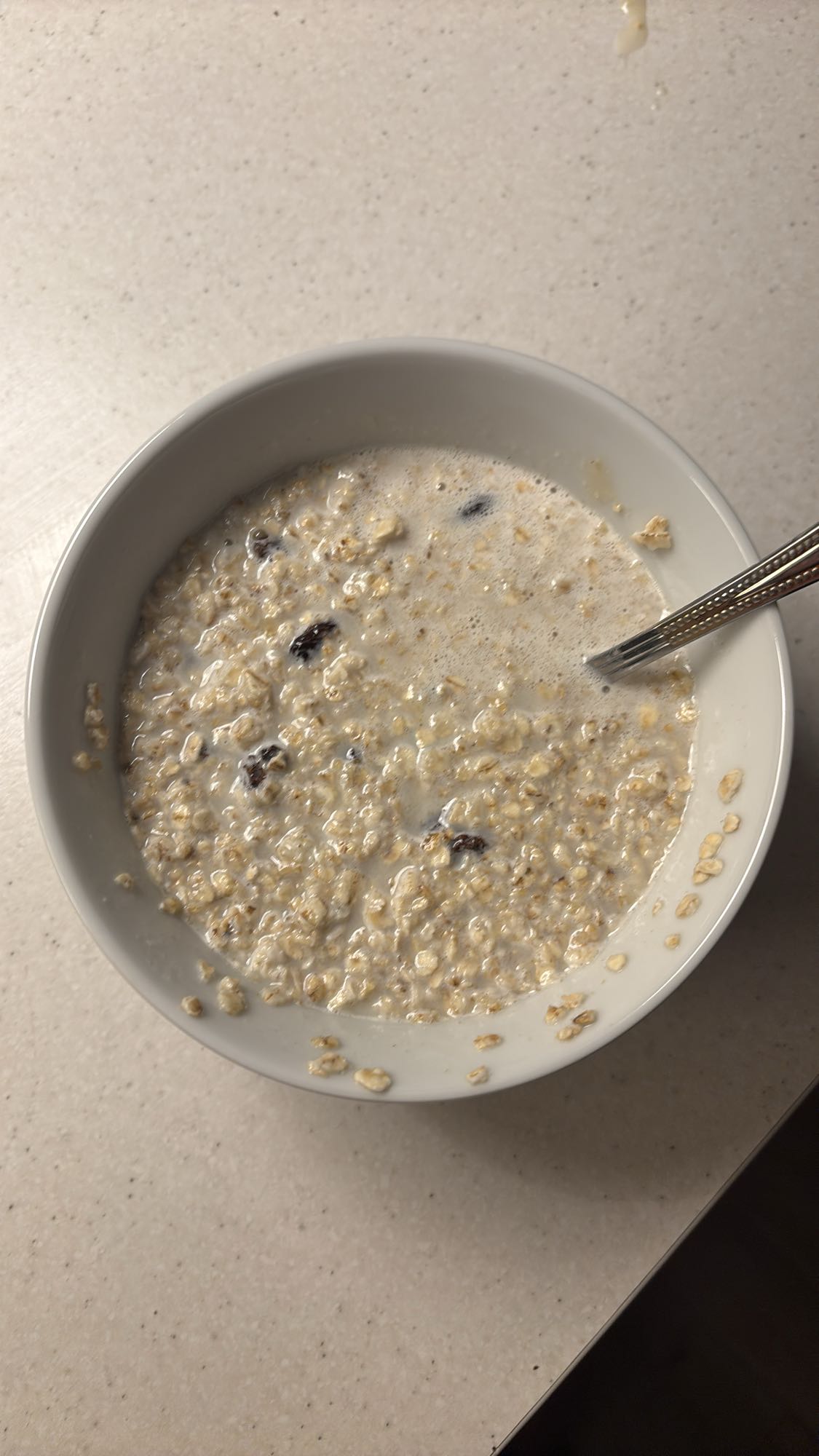 Havregrøt med melk og proteinpulver