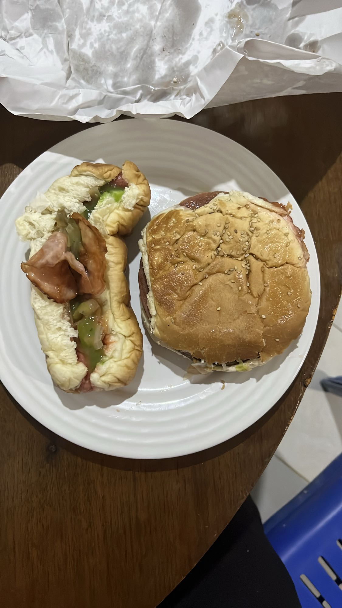 Hamburguesa y hot dog