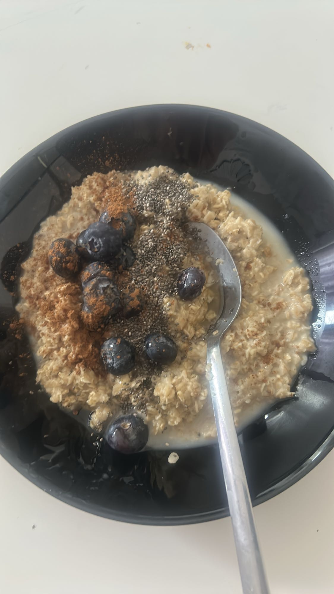 Havermout met bosbessen