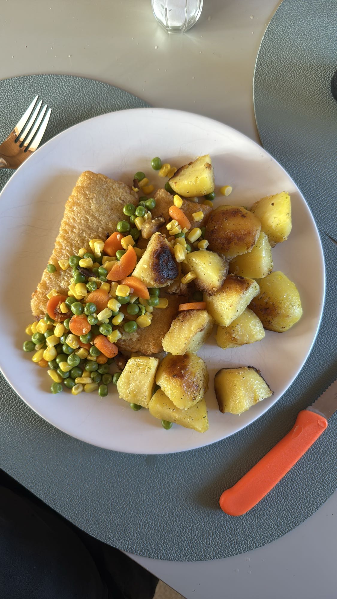 Gebratener Fisch mit Gemüse