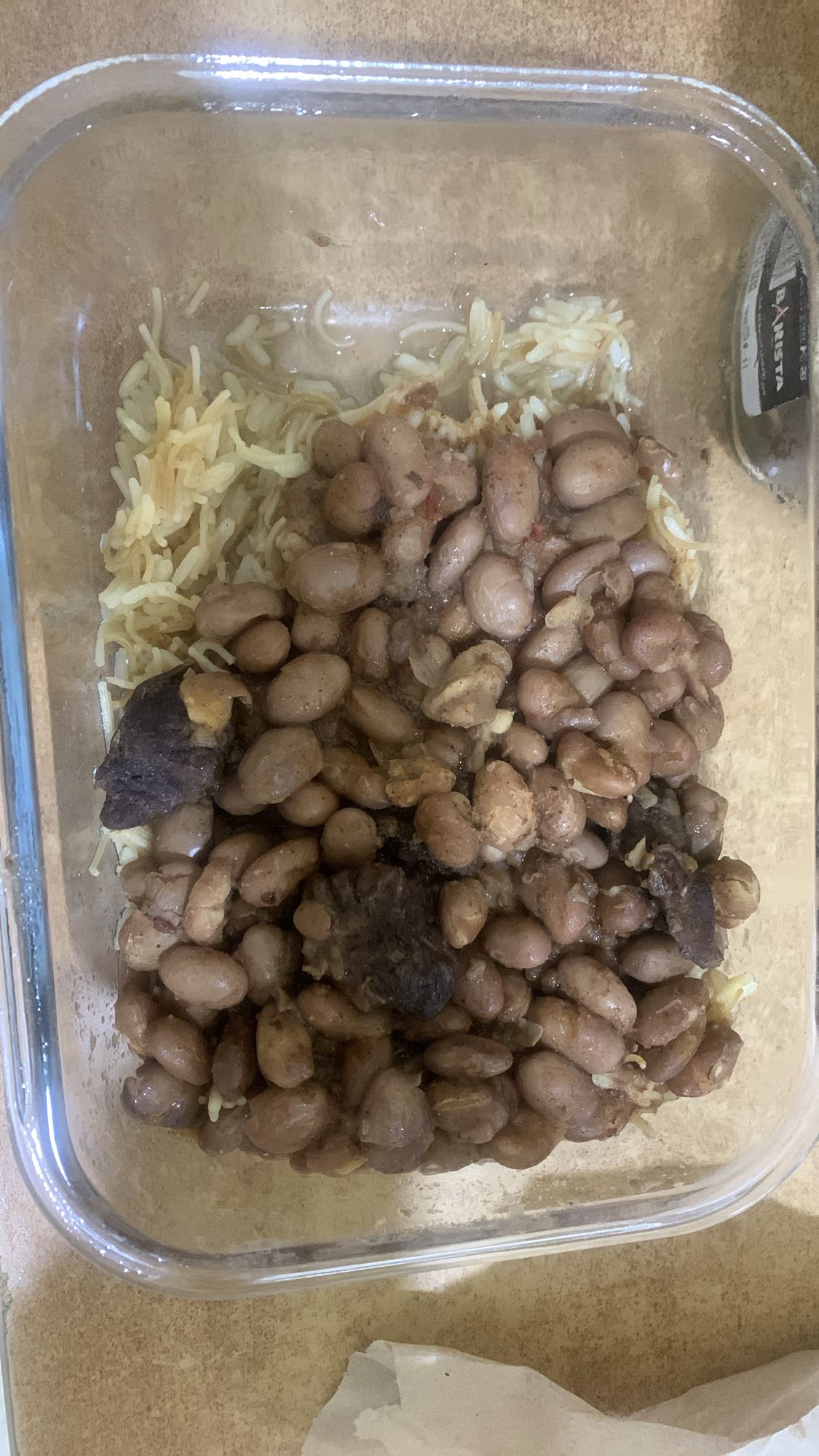 Beans rice with beef