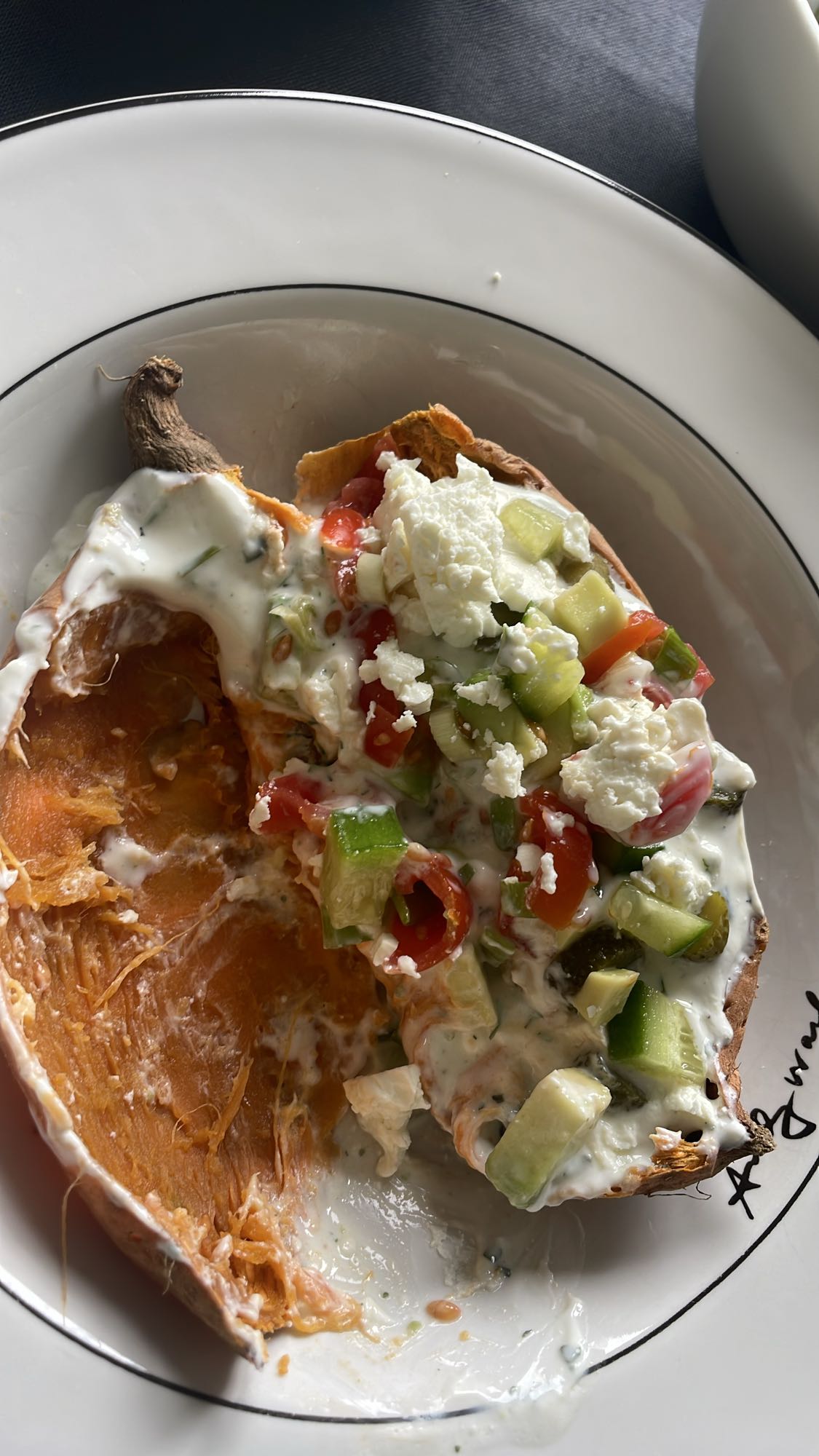 Gevulde zoete aardappel