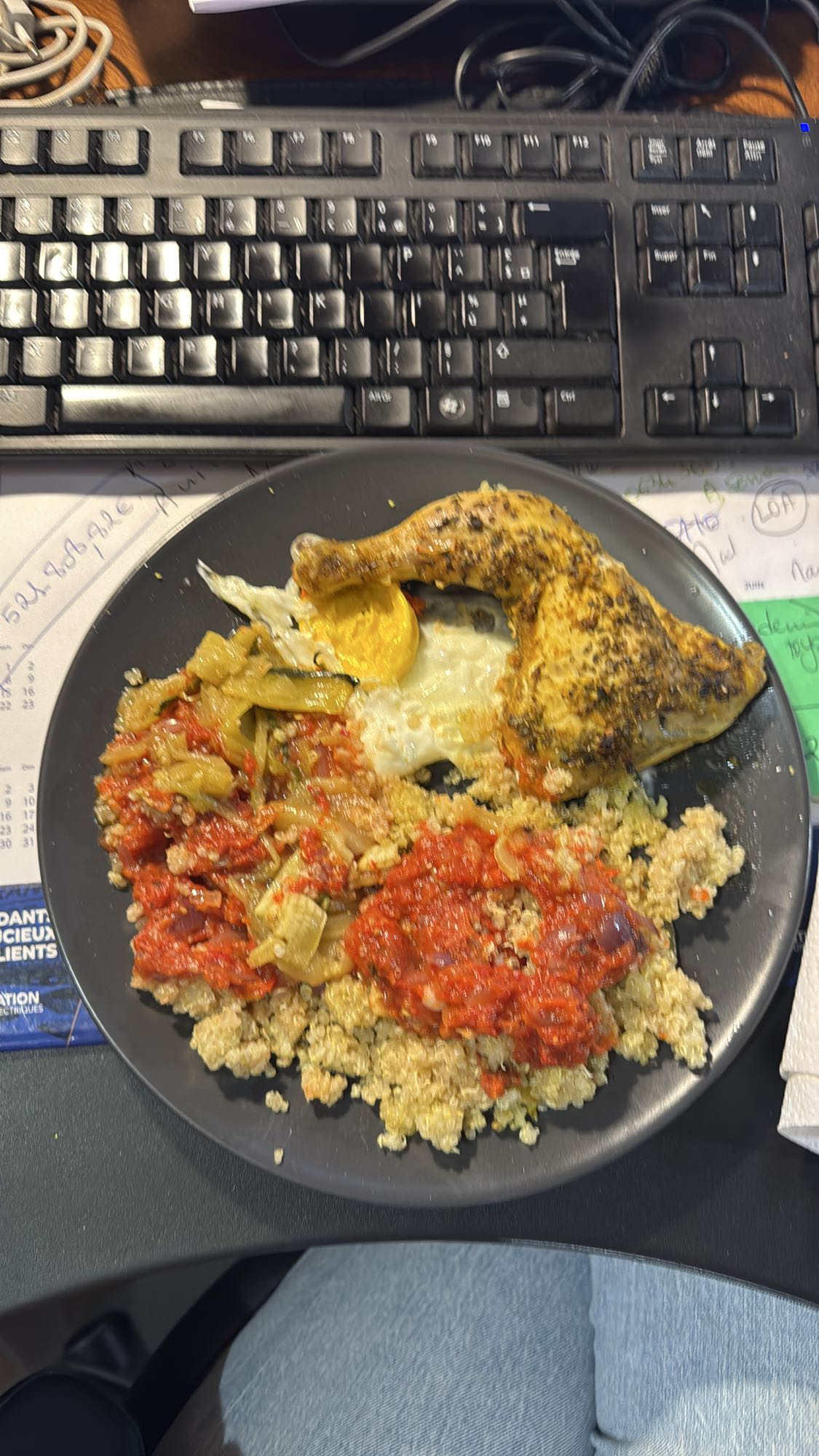 Poulet, quinoa et légumes