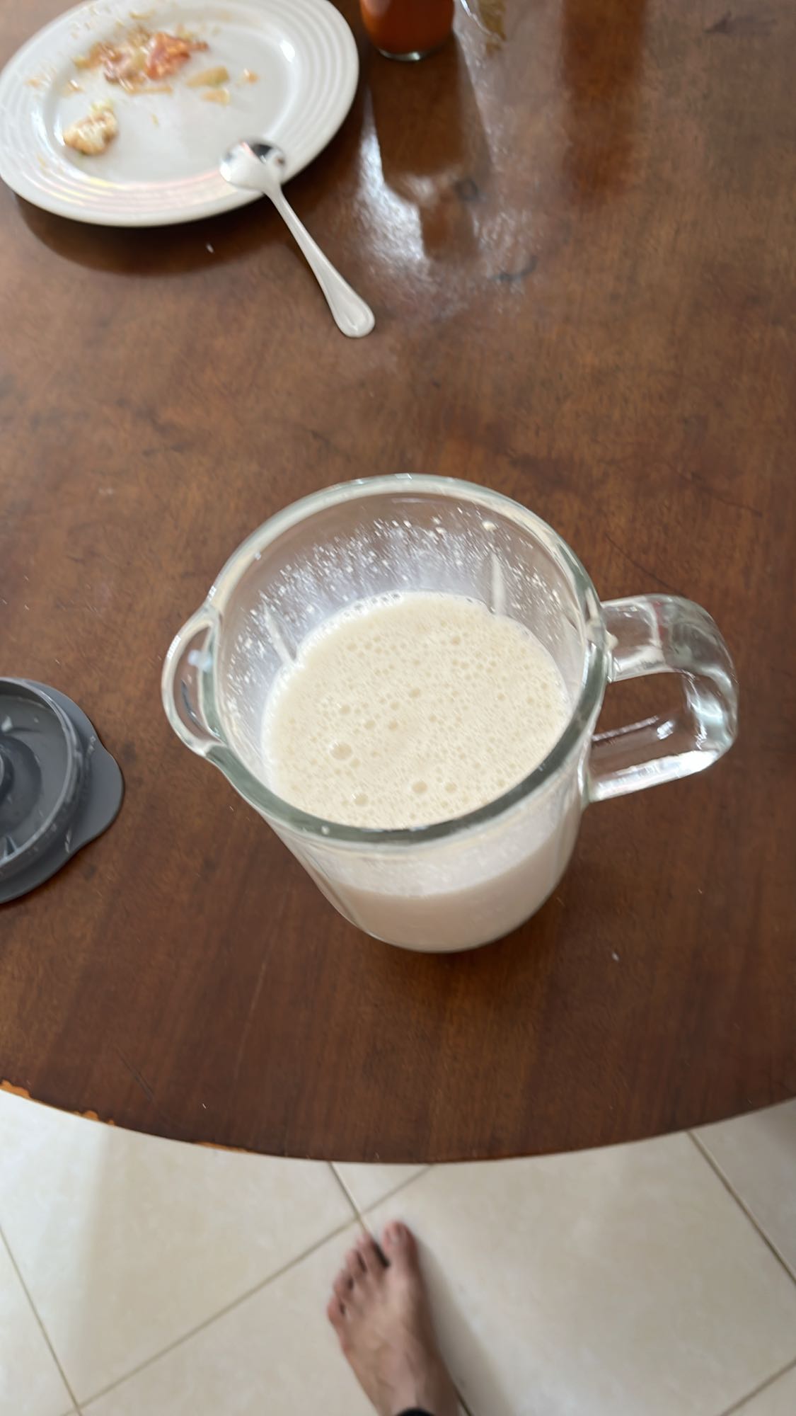 batido de plátano, leche y avena