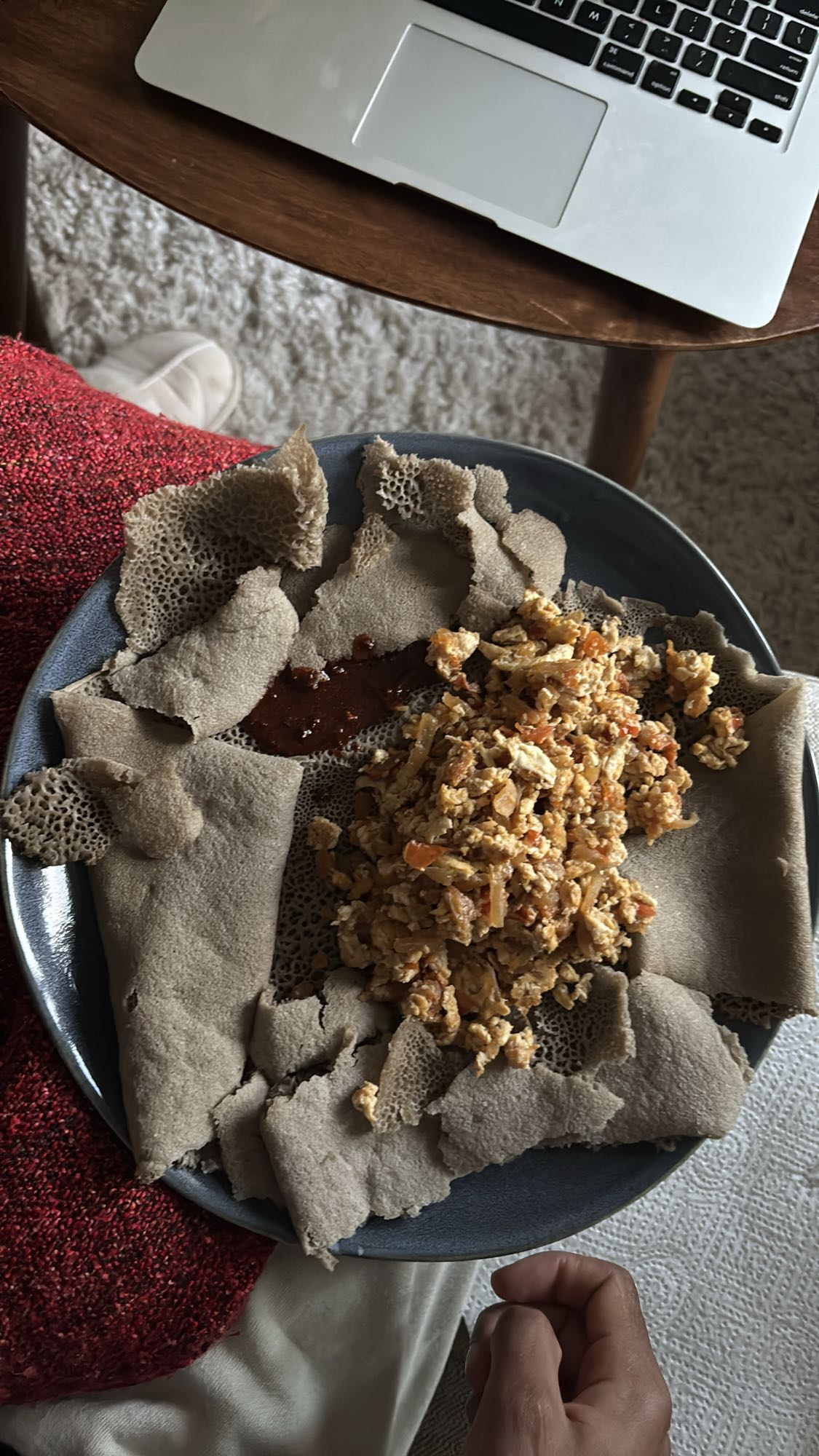 Injera med äggröra