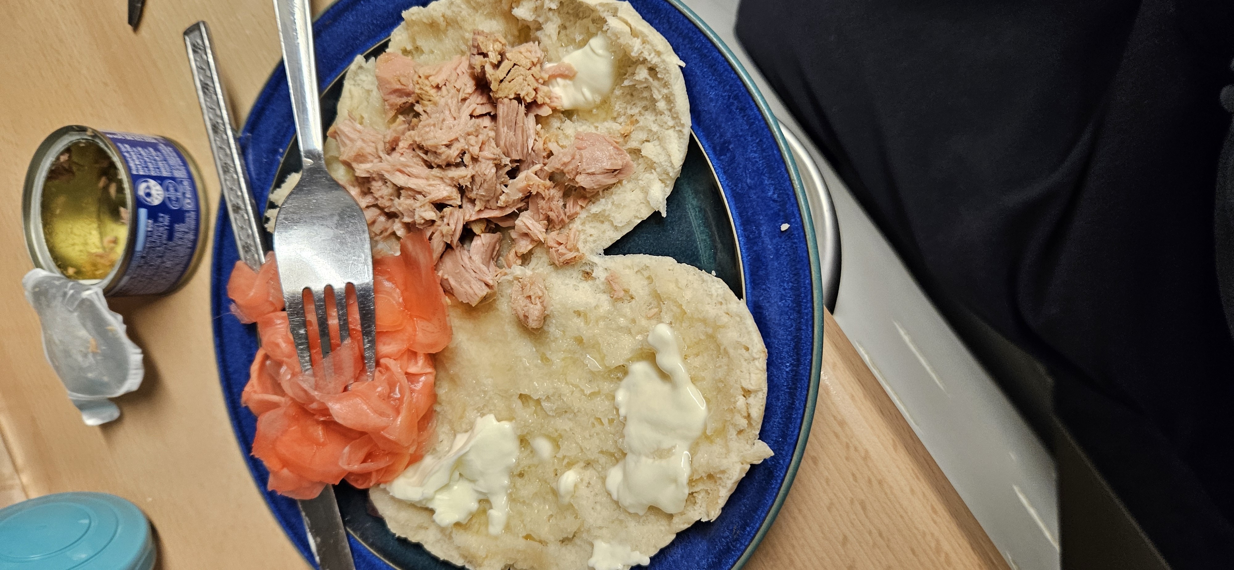 Tuna pita with Lurpak lighter and ginger