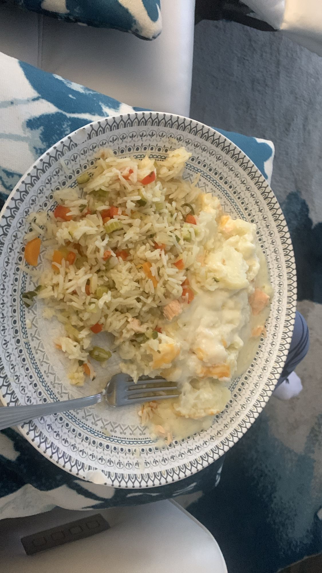 Riz sauté et œufs brouillés