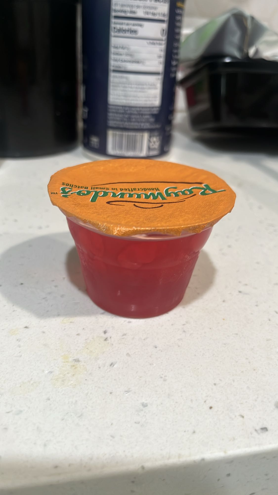 fruit flavored gelatin cup
