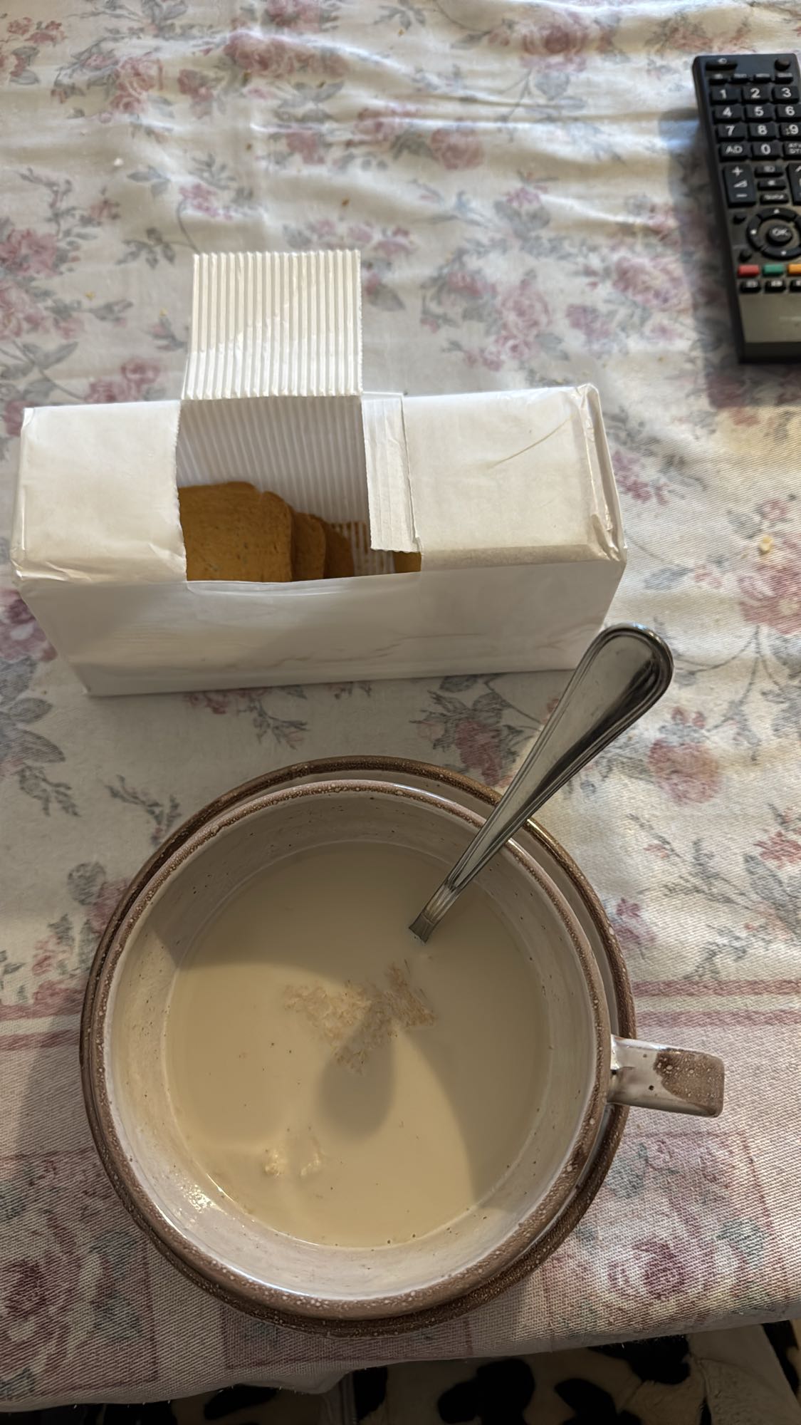 Milk with biscuits