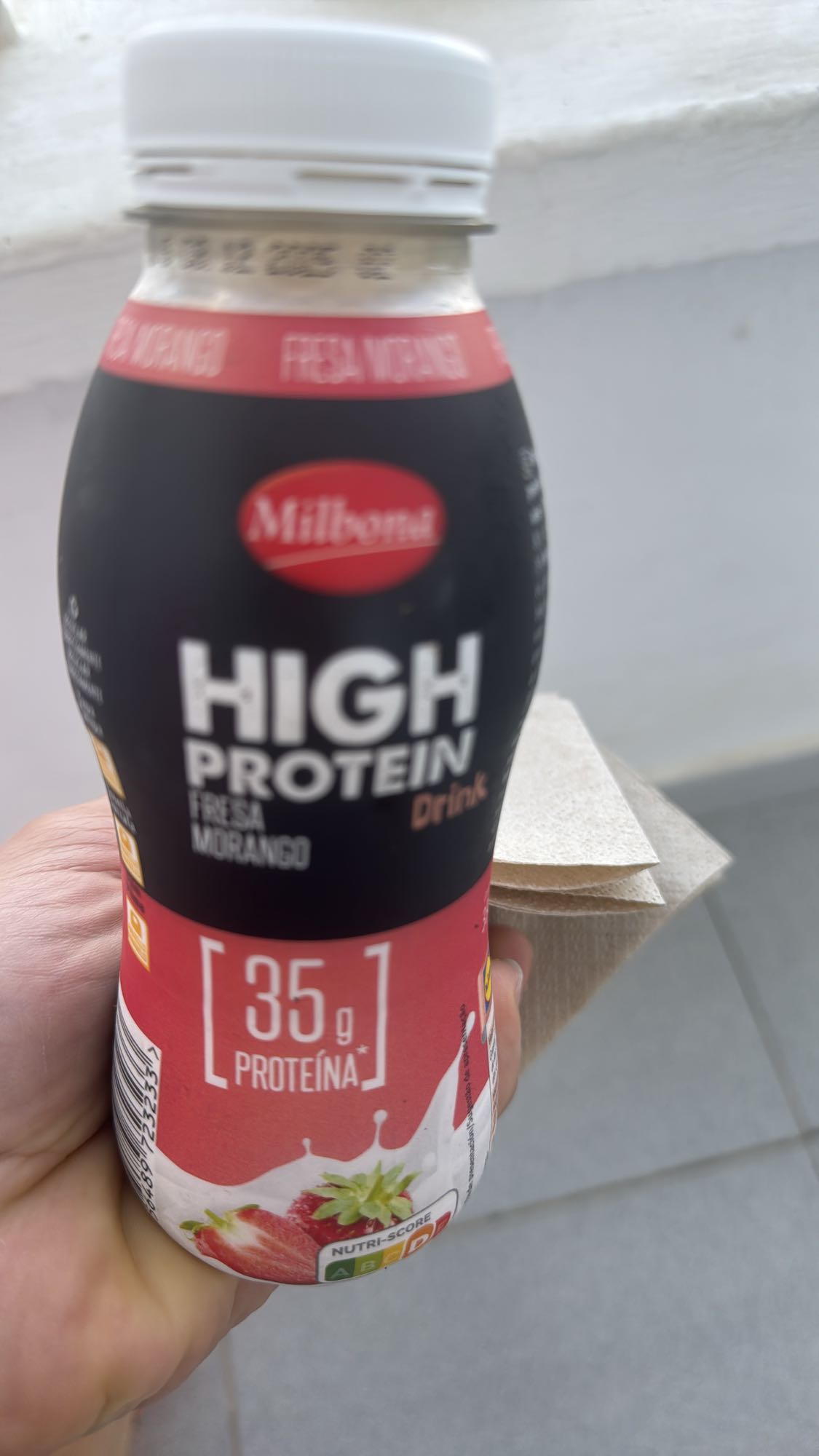 batido proteína fresa