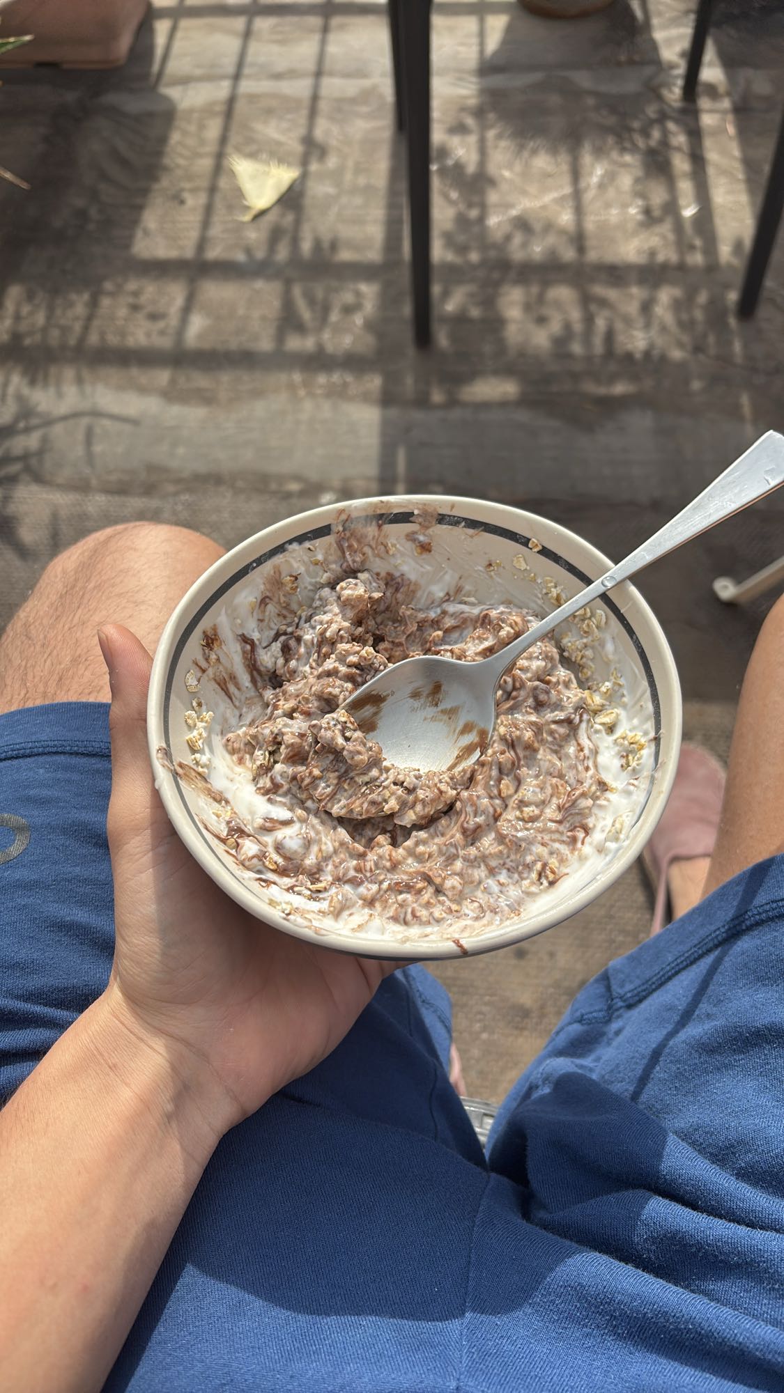 avena con yogur y crema de cacao