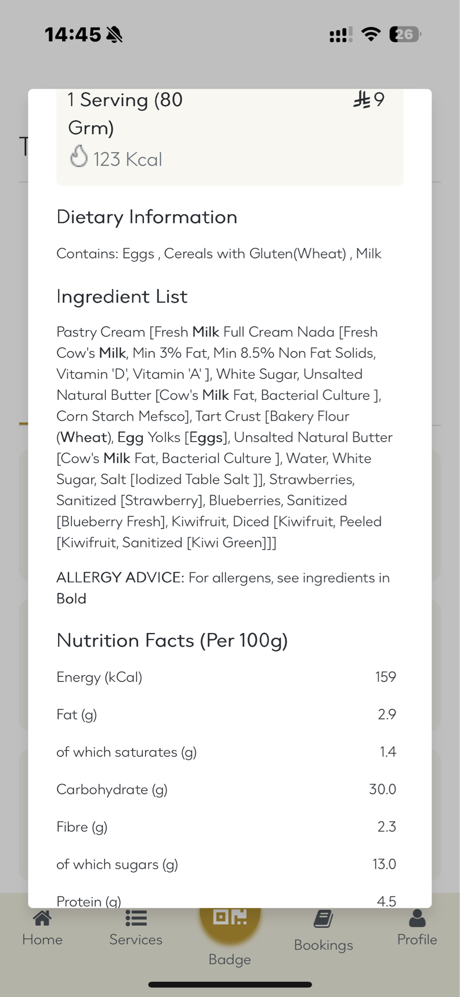 Fruit Tart with Cream