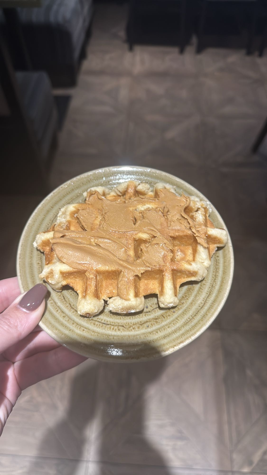 Gaufre au beurre de cacahuète