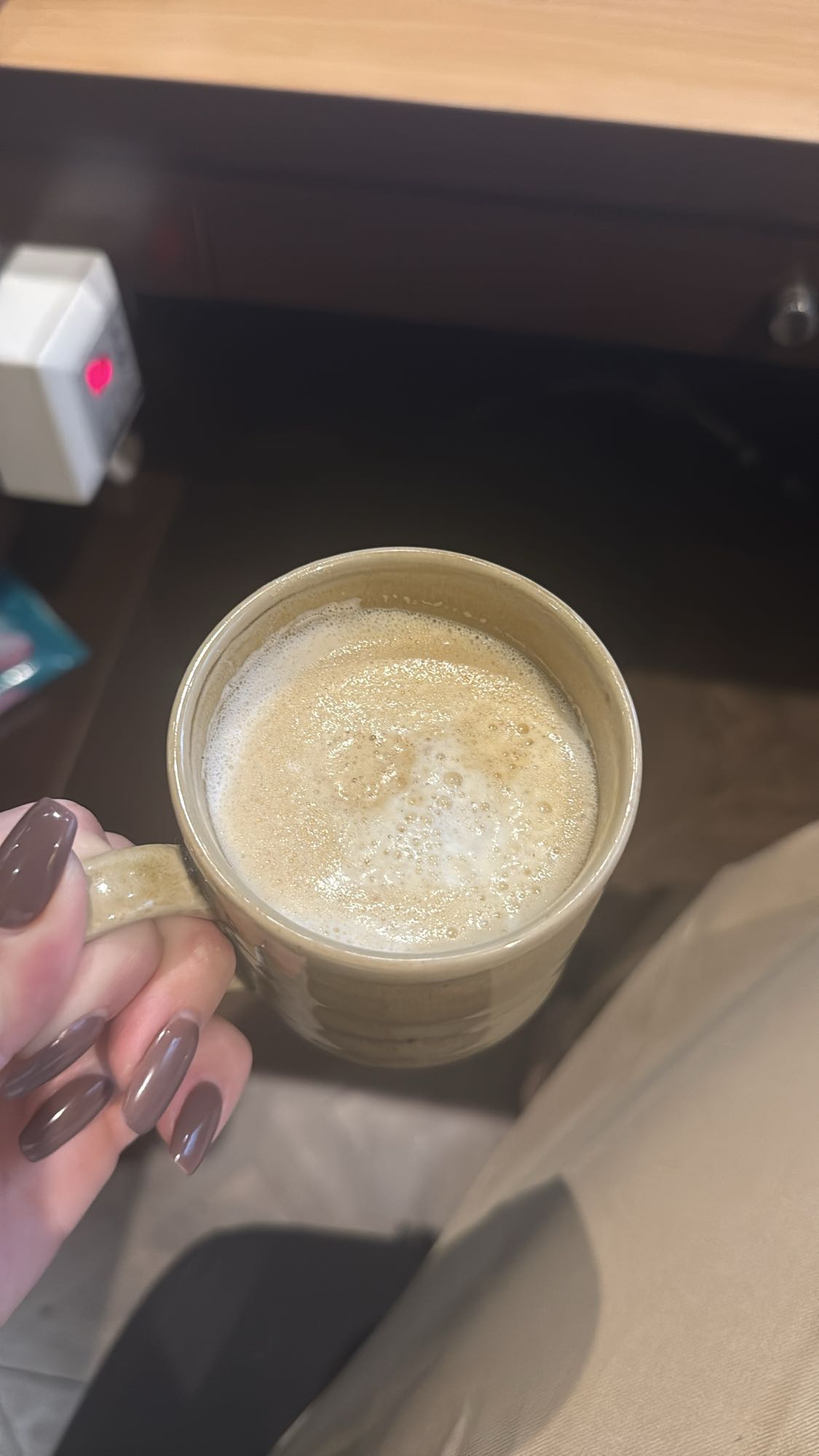 Café au lait mousseux