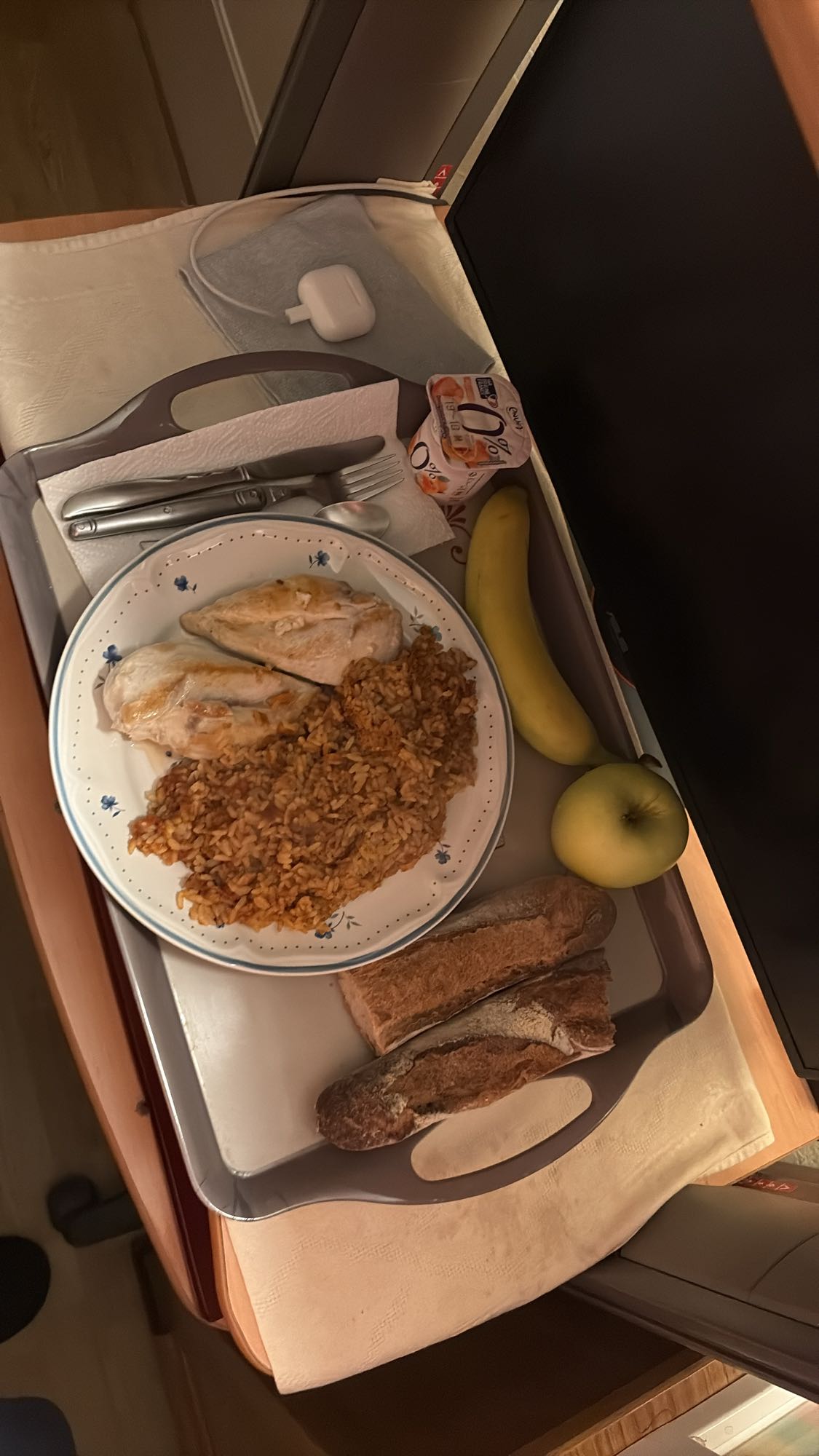 Poulet riz et fruits