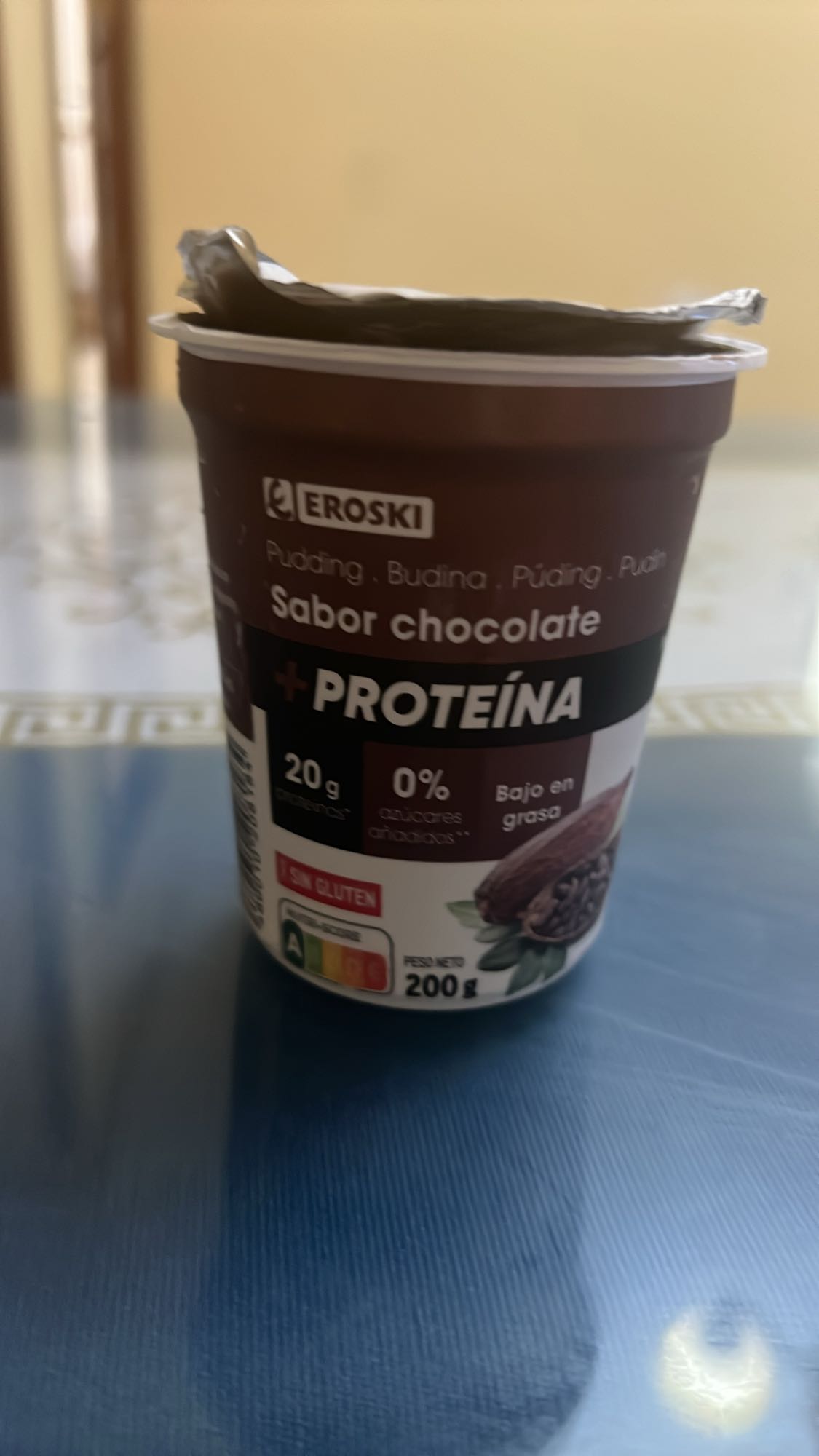 Pudín chocolate proteico