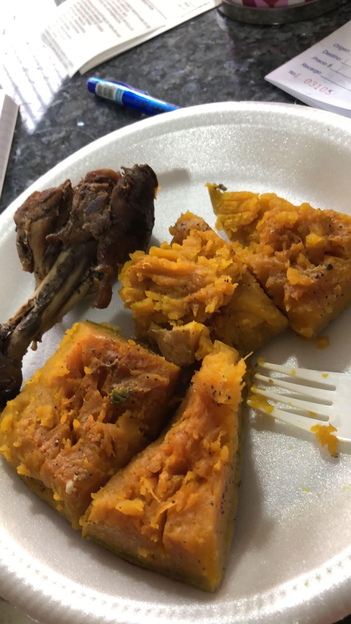 Pollo y calabaza