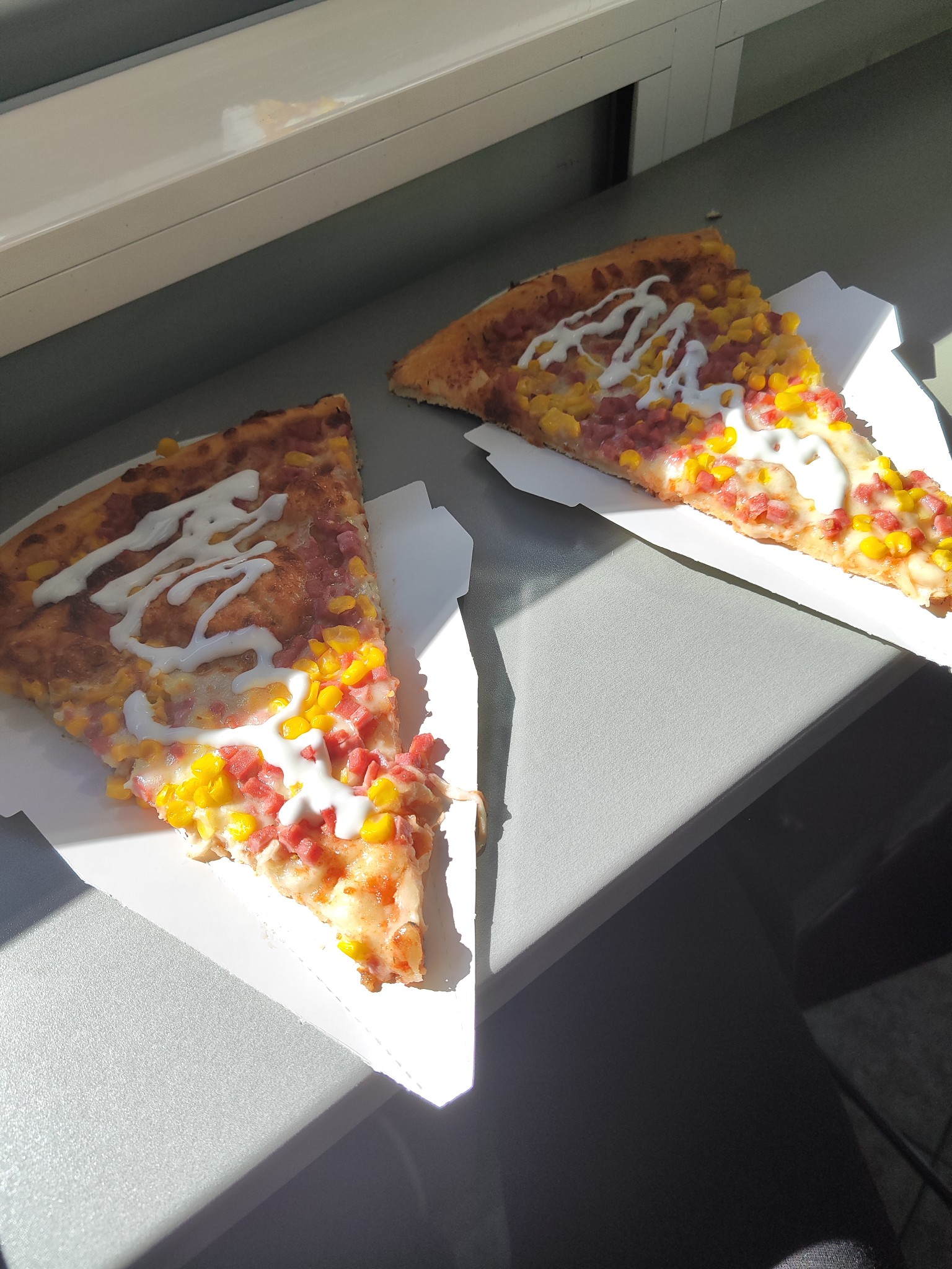 Corn & Bacon Pizza Slices