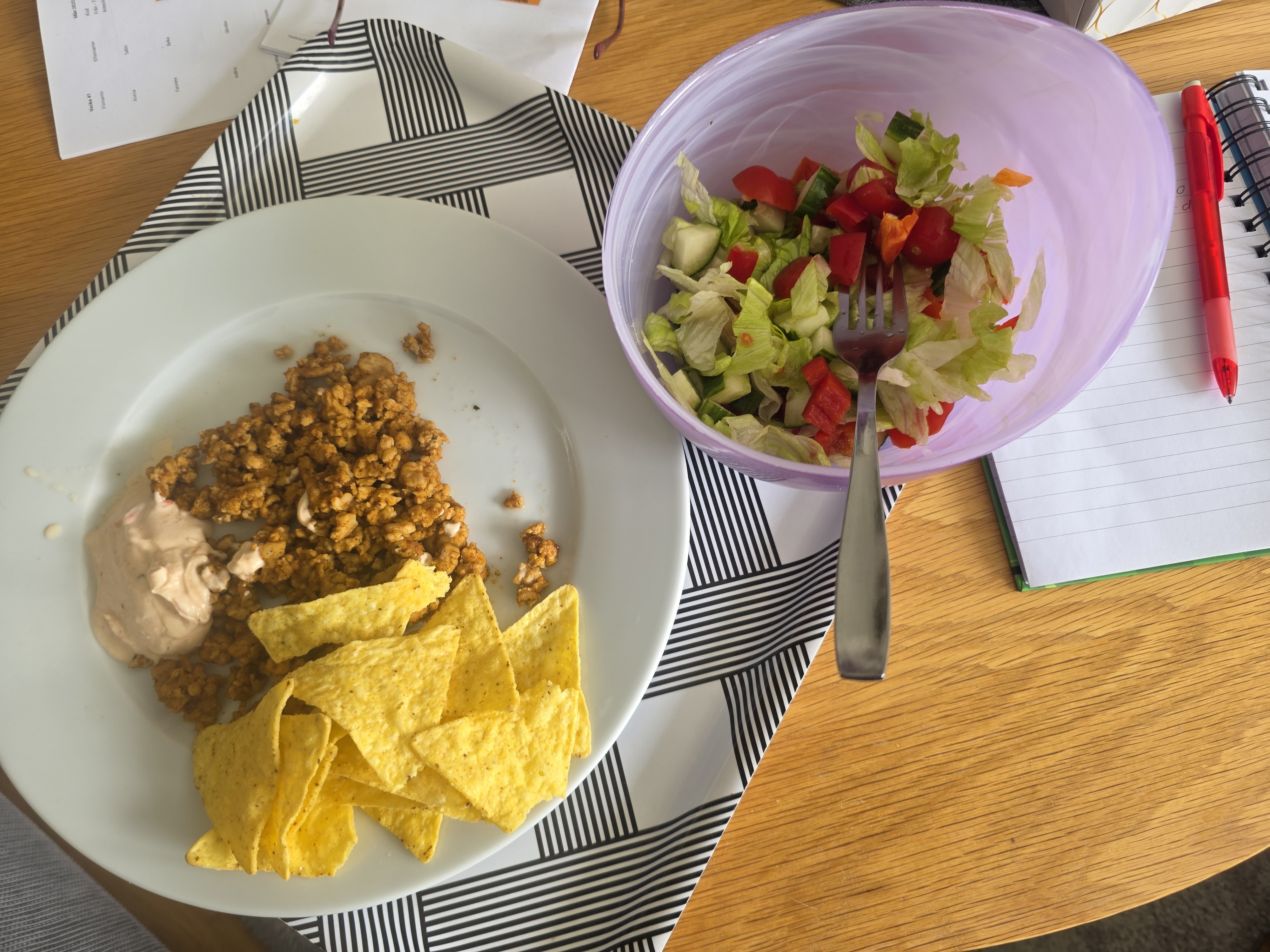 Taco tallrik med sallad