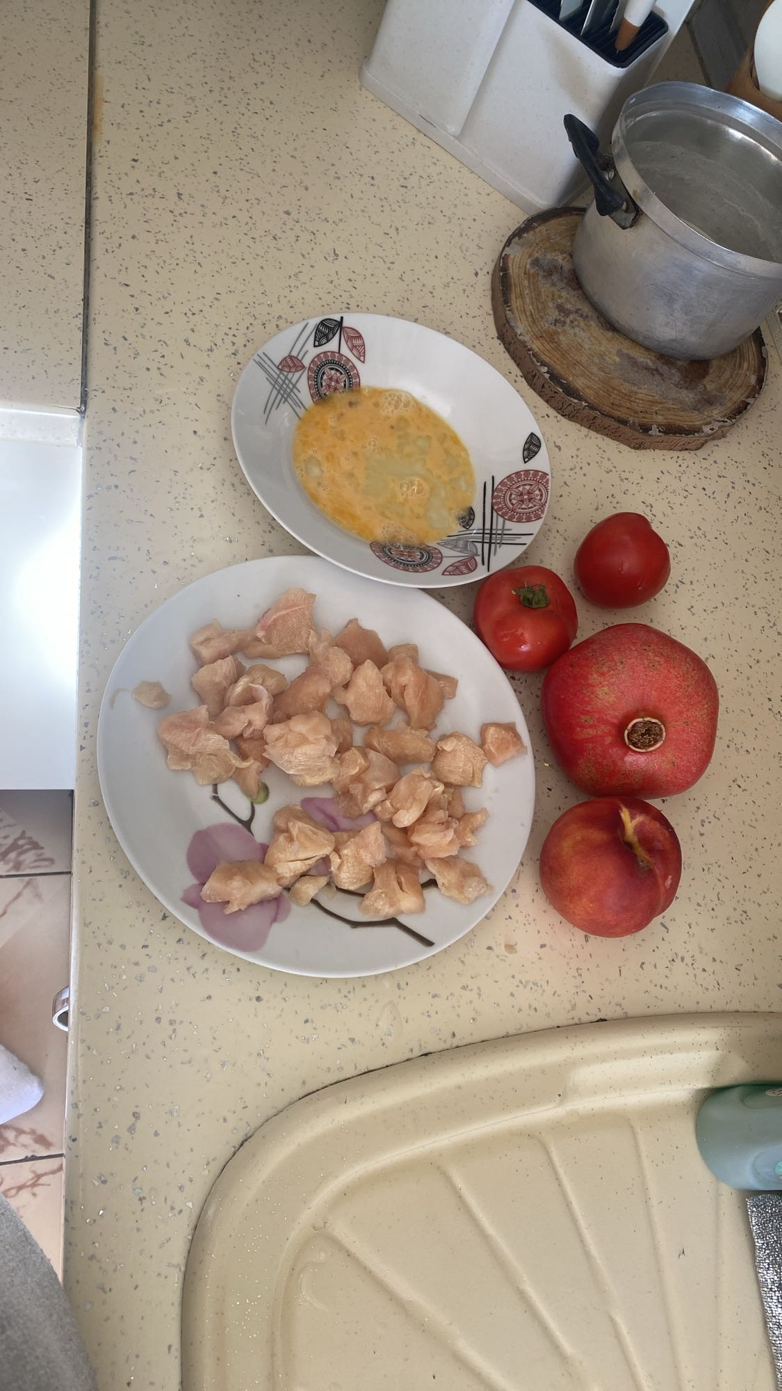 Chicken prep with fruits