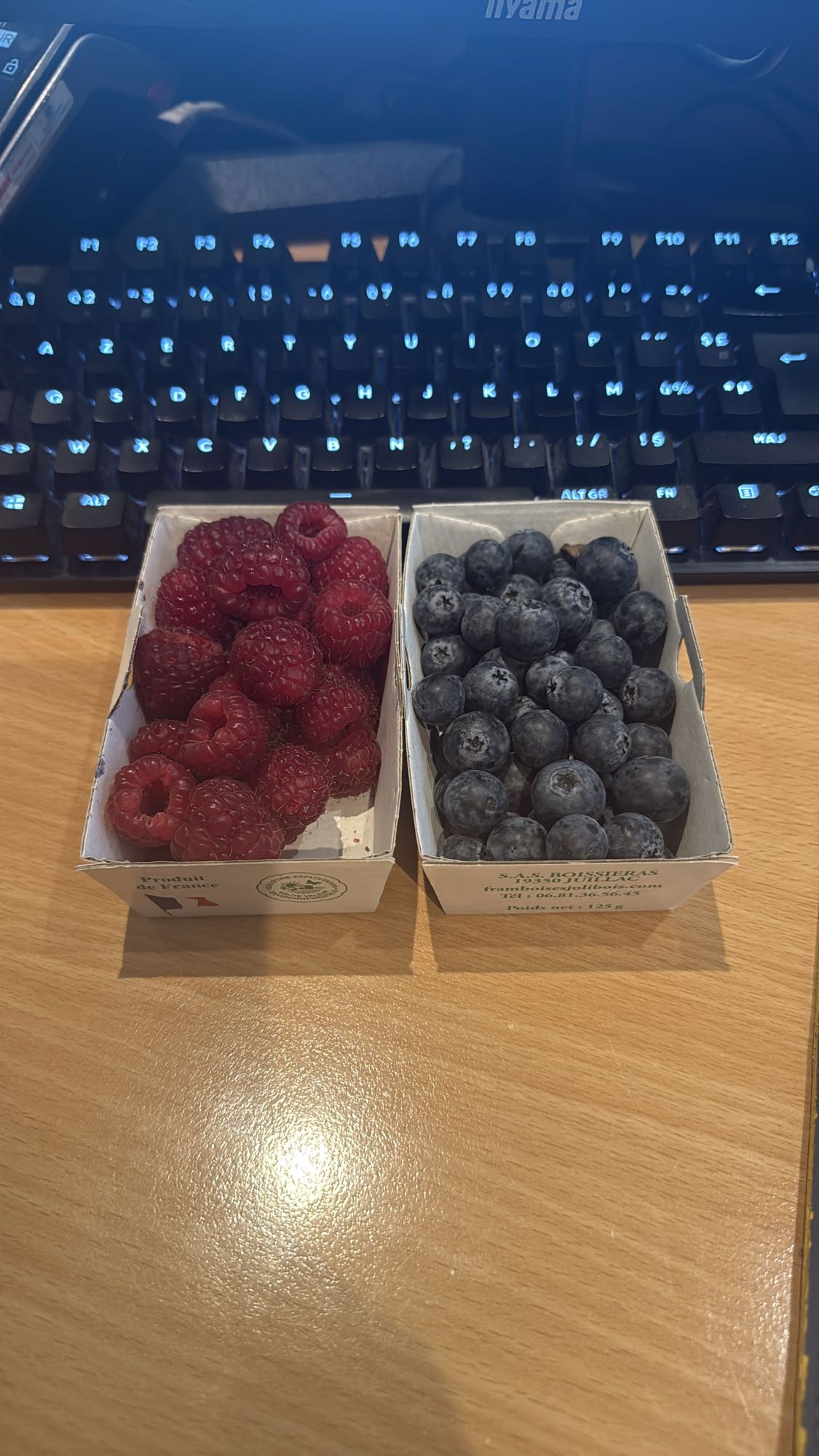 framboises et myrtilles