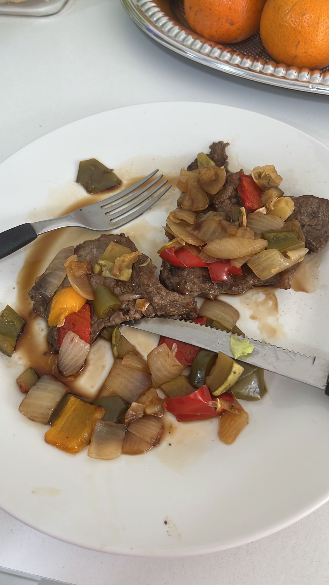 Carne con verduras salteadas