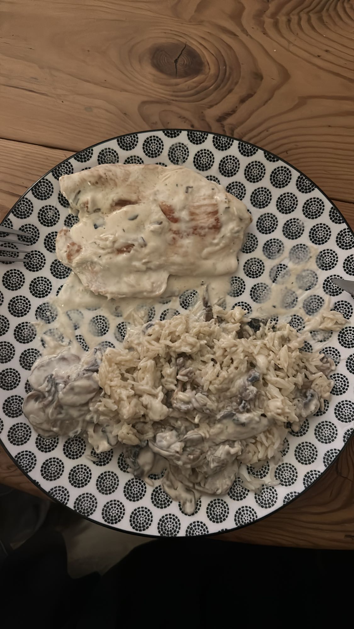 Poulet crème et riz