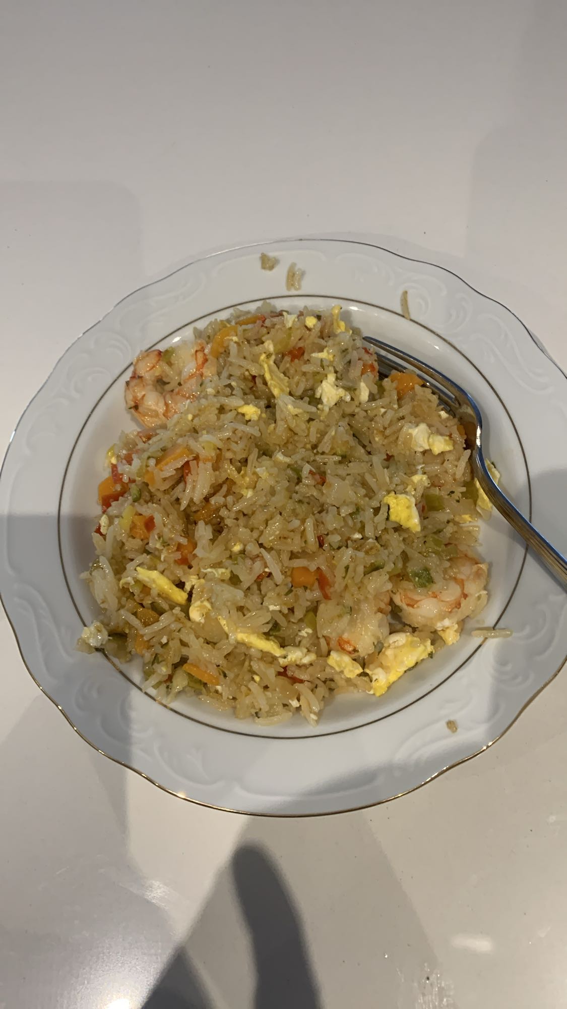 Riz sauté aux crevettes