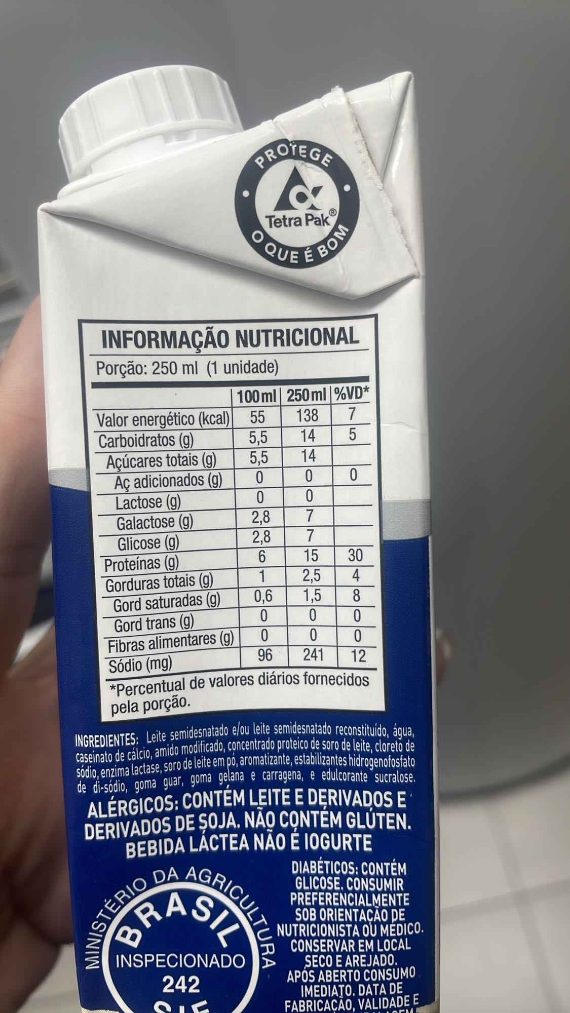 Bebida láctea semidesnatada