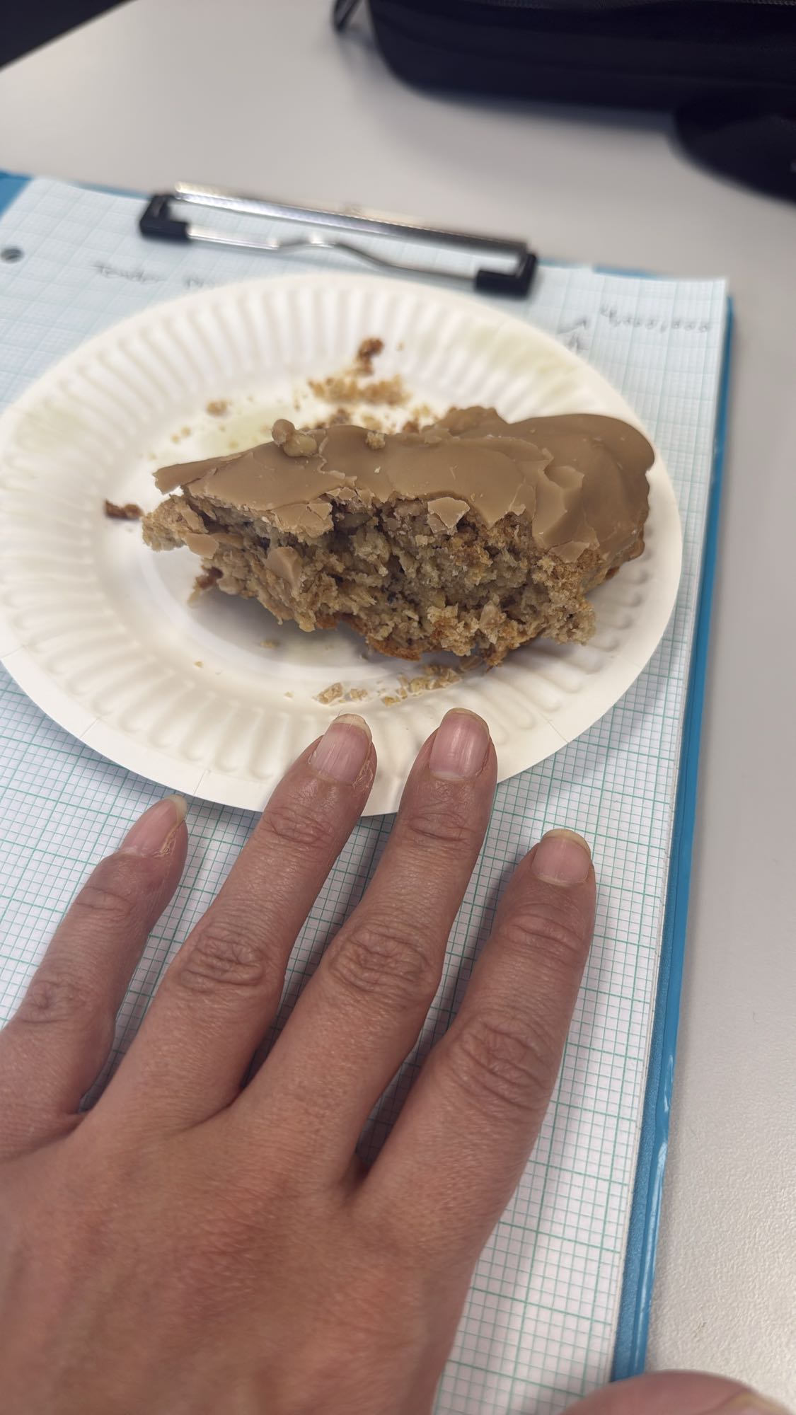 Frosted oat cake slice