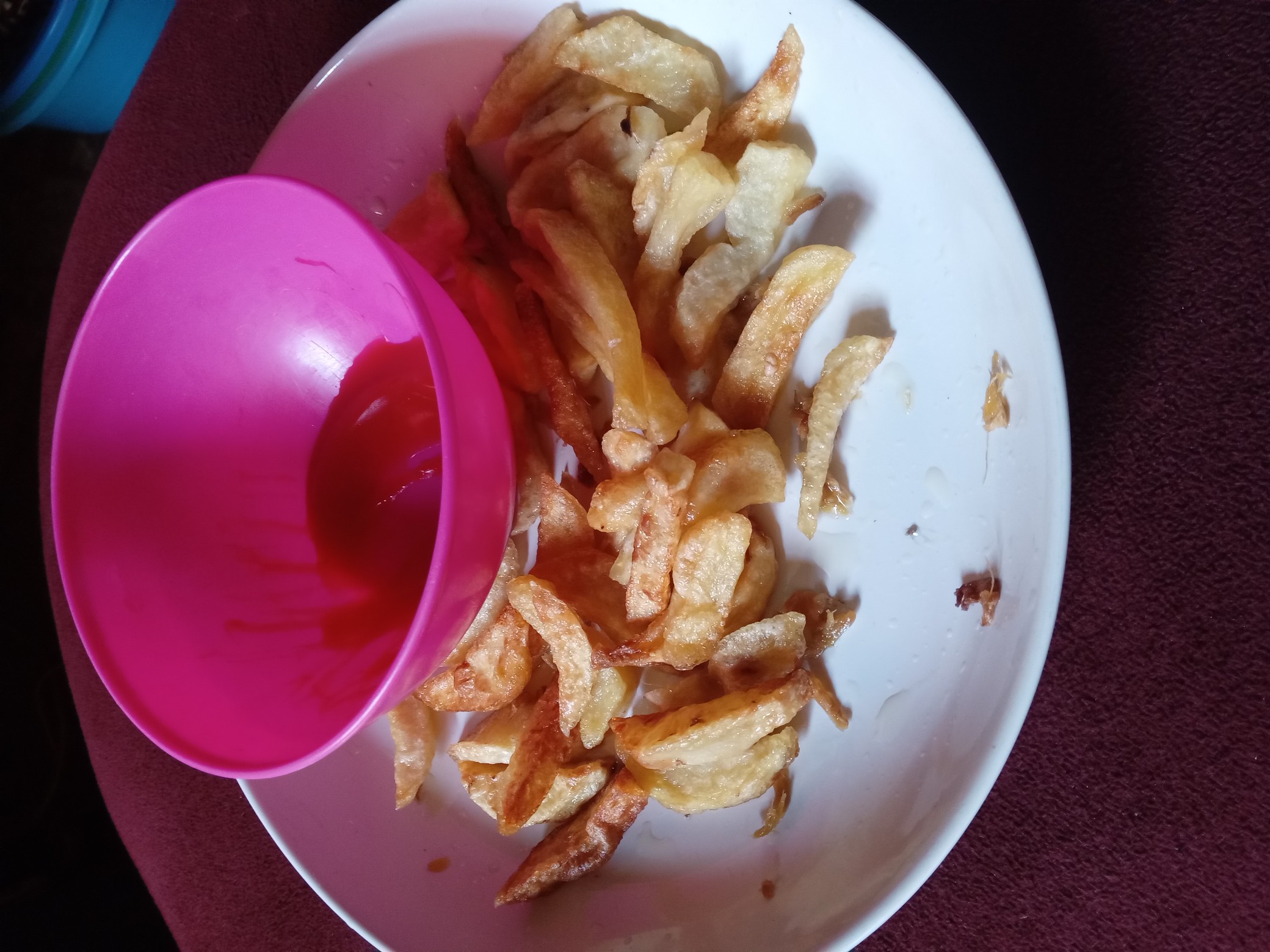 French fries with ketchup