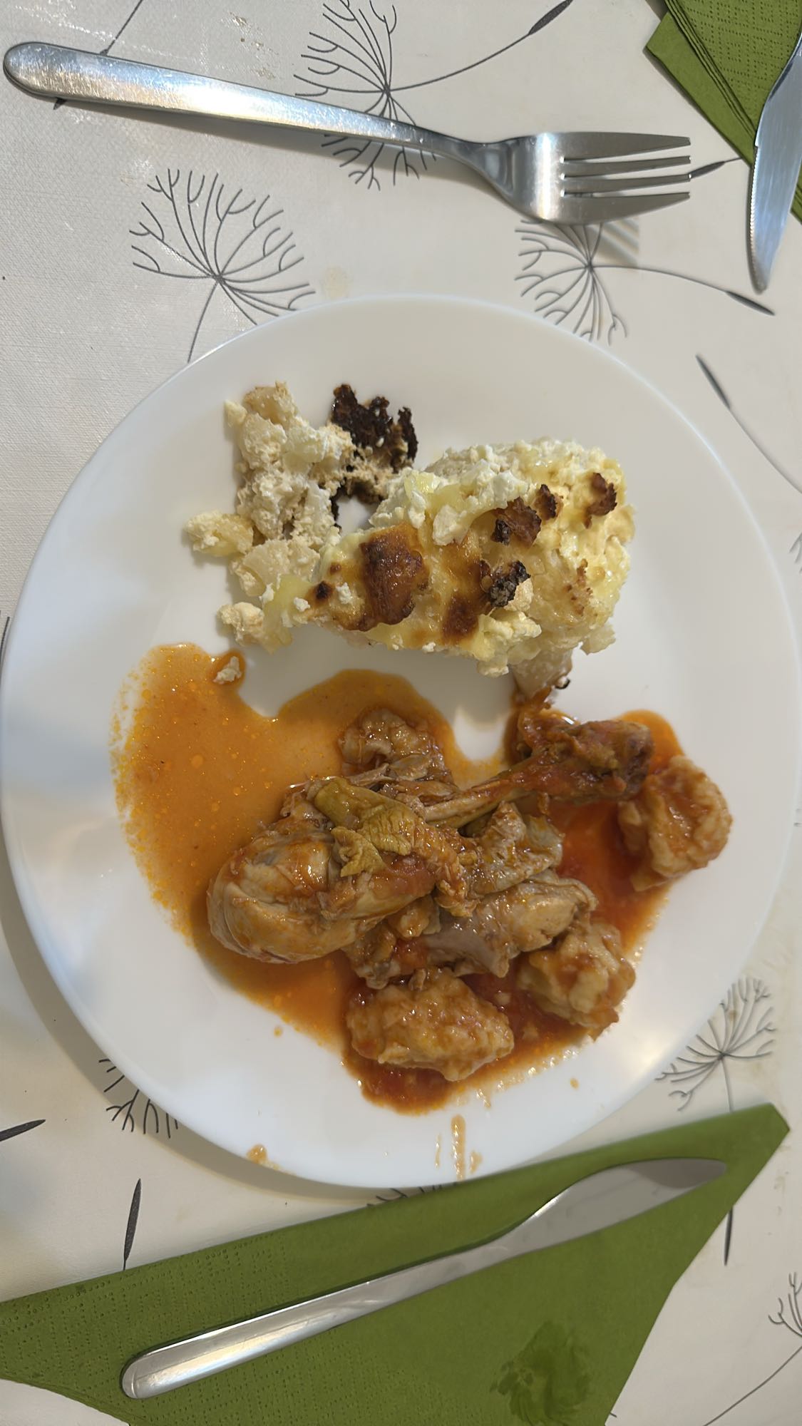 Baked pasta and chicken stew