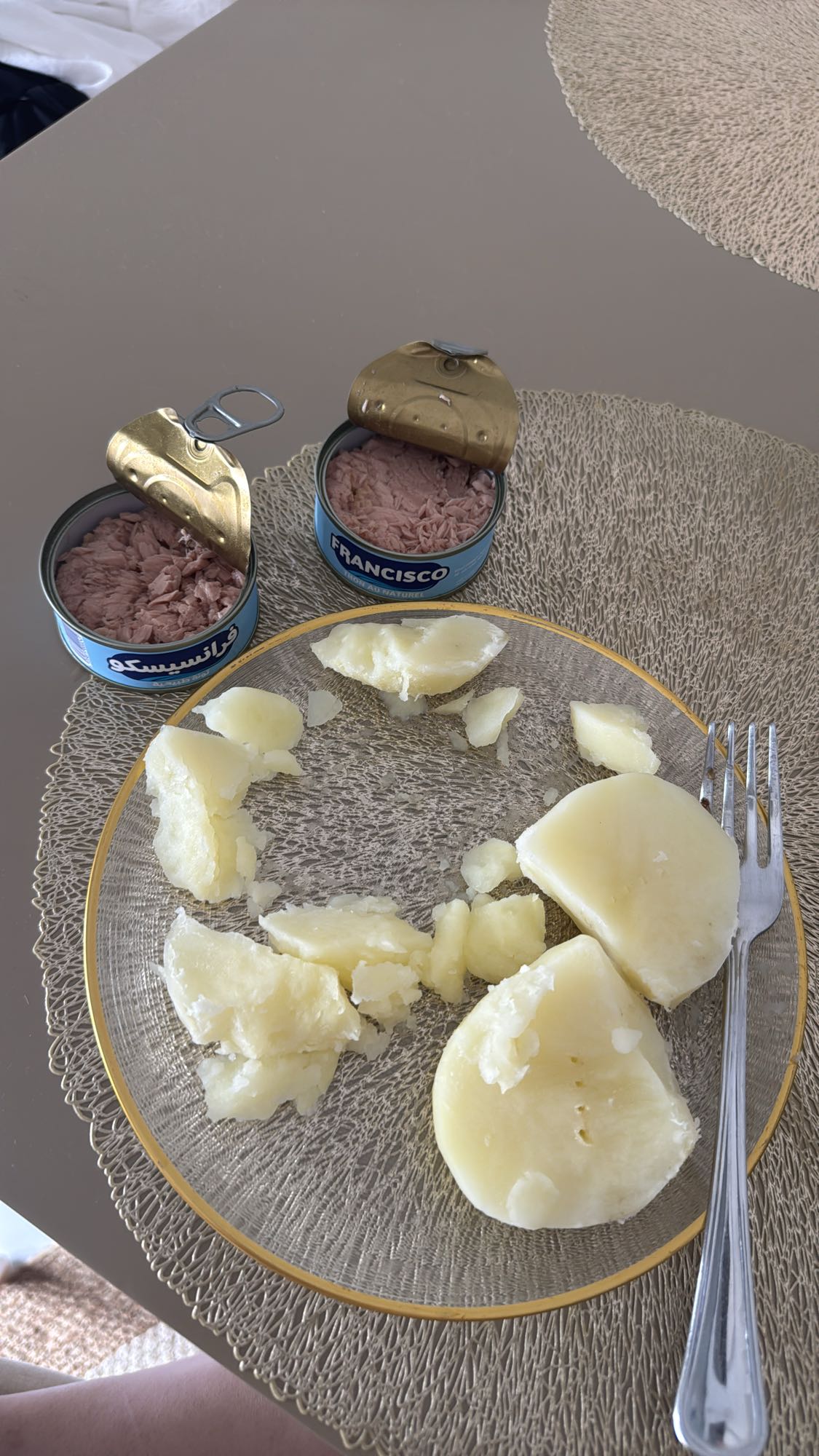 тунец с картофелем